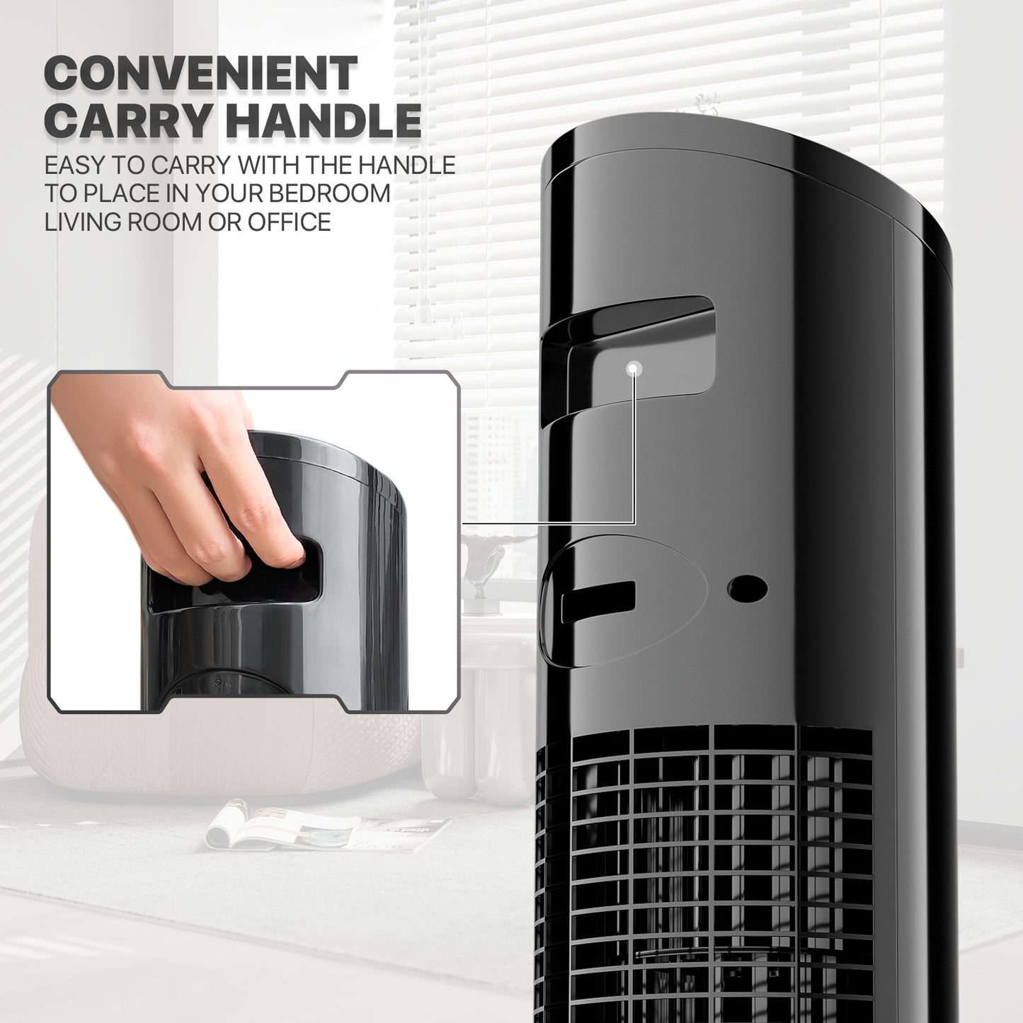 45" Digital Tower fan 8 Speed - 4 Modes - LED Bottom Night Light
