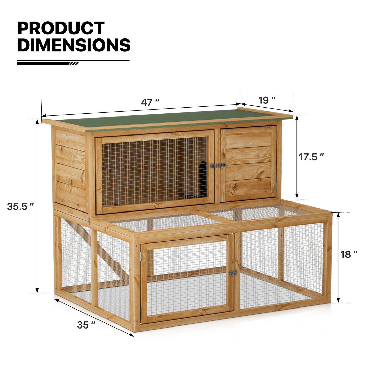 Wooden 2-Tier Chicken Coops Hutch