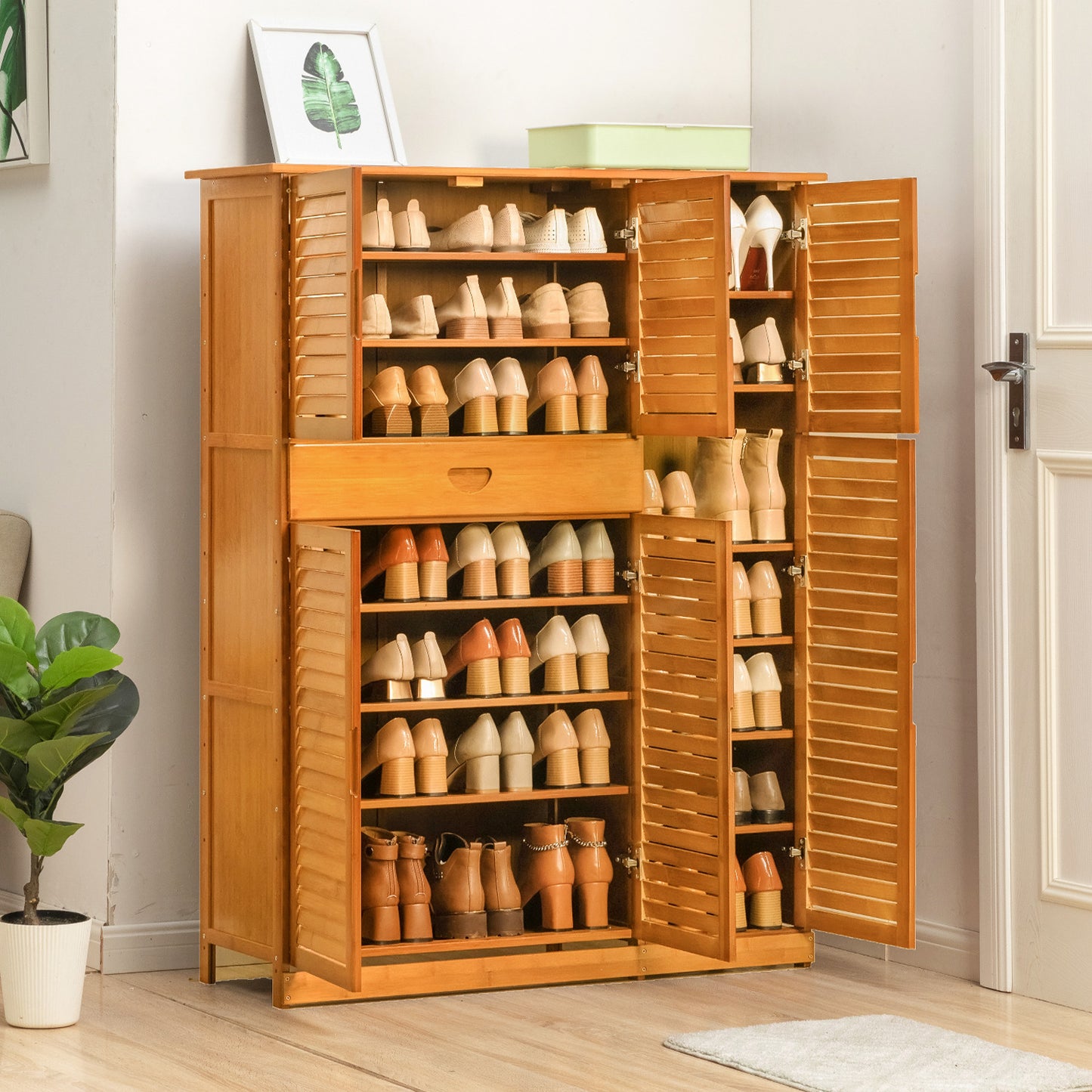 Multi-Functional Freestanding Display Storage Shelf - 6 Tier - Brown