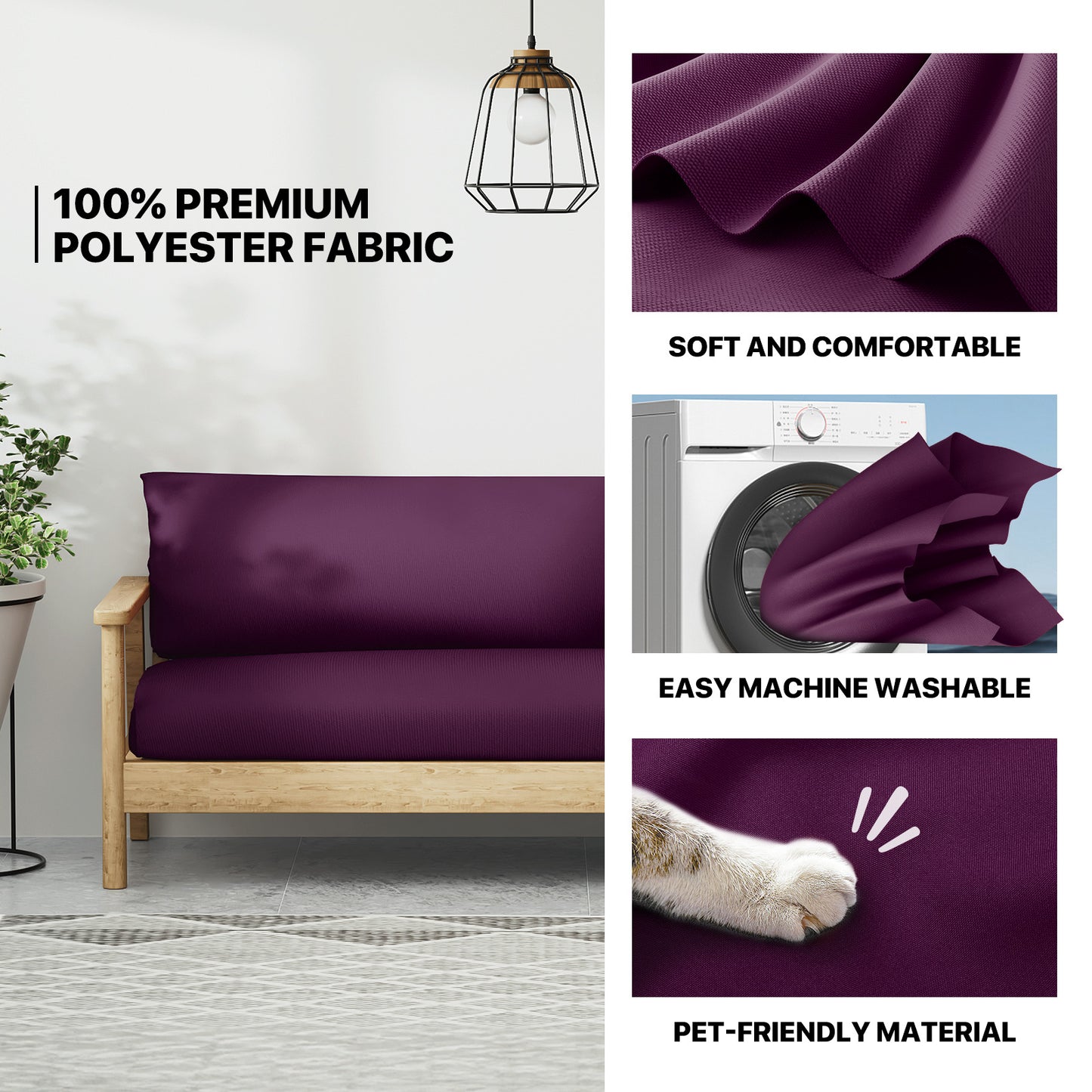 Futon Cover - Polyester - Full Size 54"x75"x2"