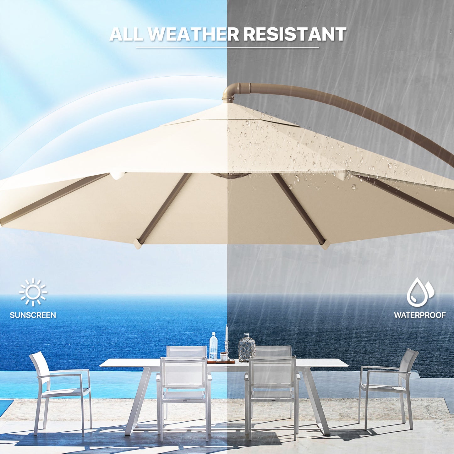 8.5 Ft Hanging Umbrella - 160g Polyester