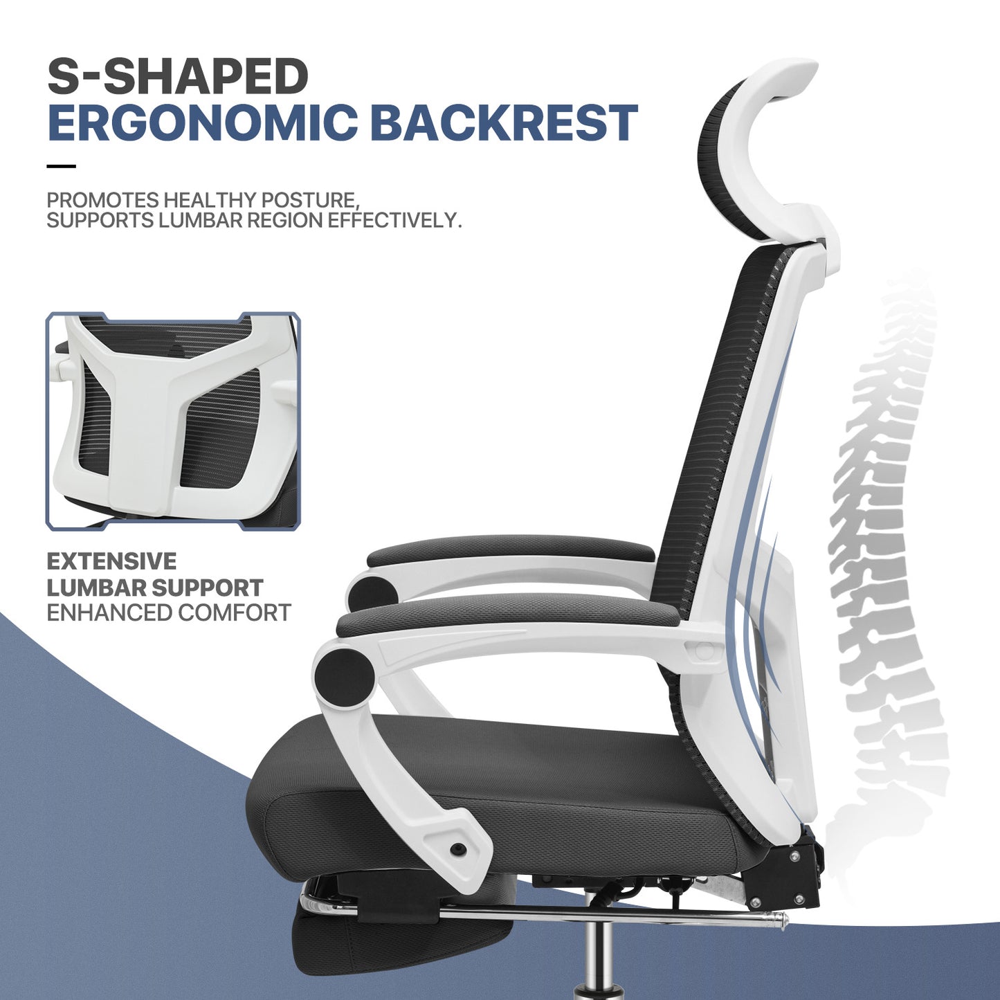 Reclinable Office Chair w/Footrest