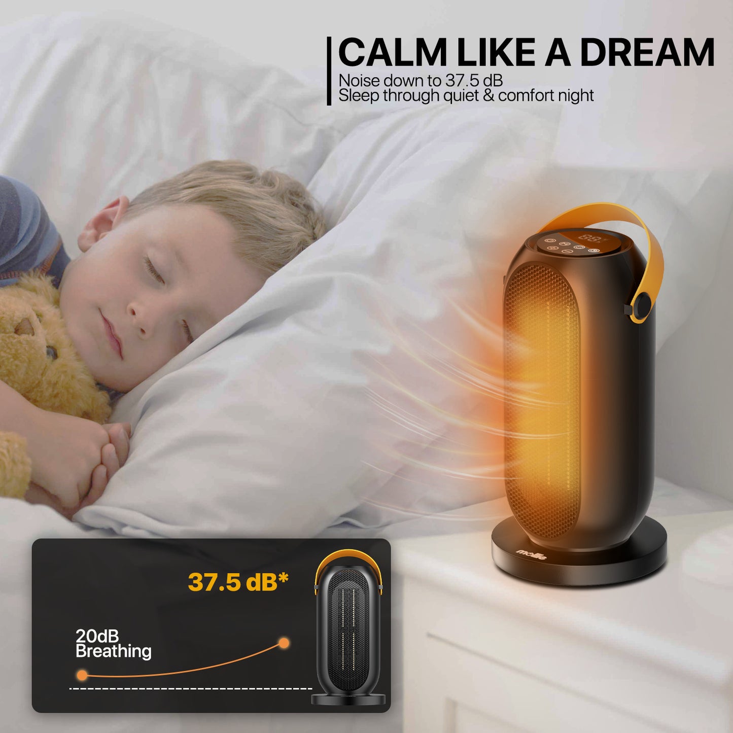 1200W Electric Portable PTC 160 sq.ft Space Heater - Digital Display