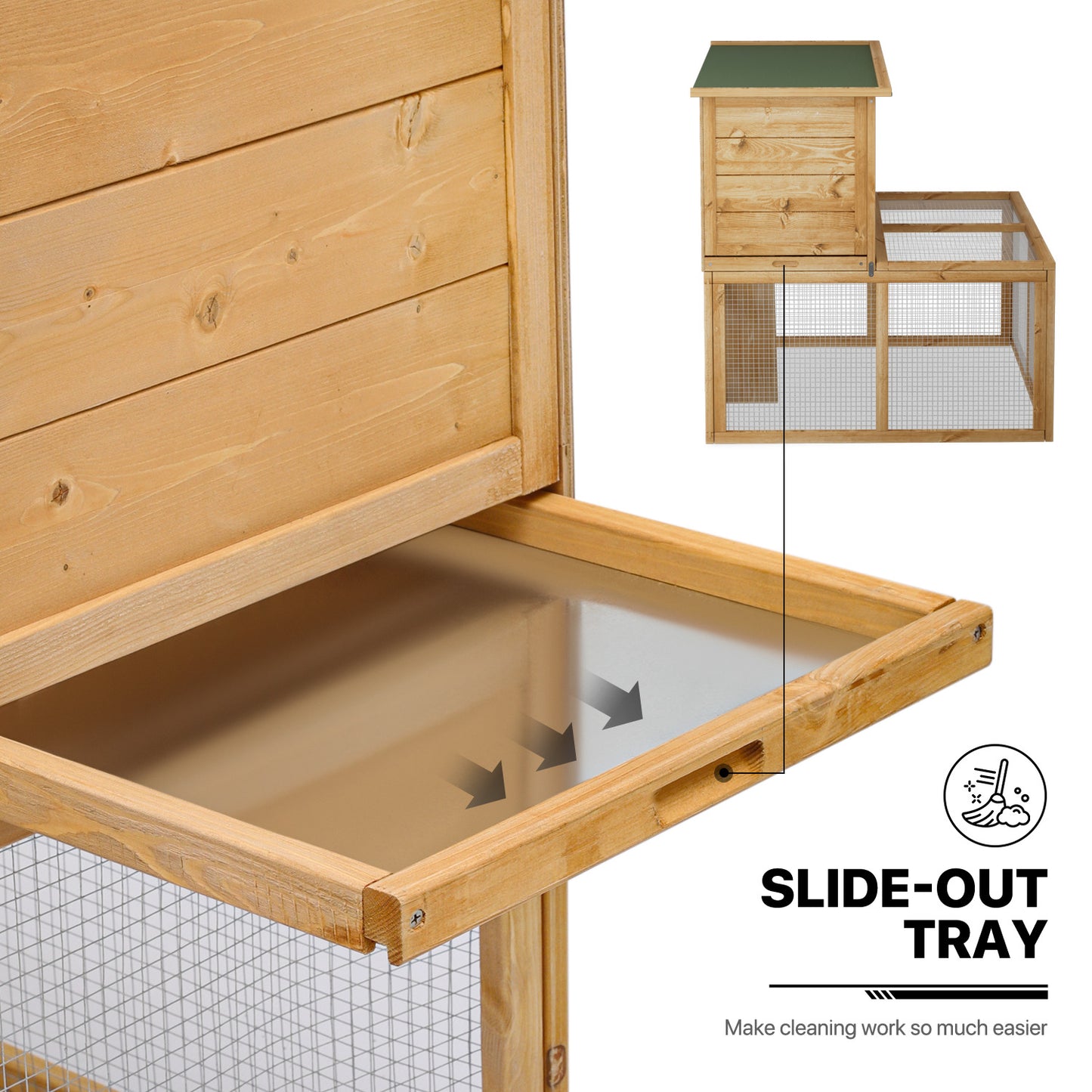 Wooden 2-Tier Chicken Coops Hutch