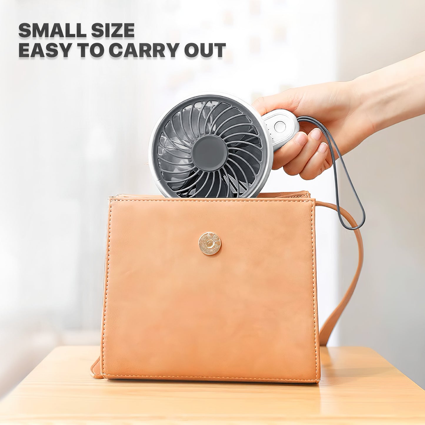 6" USB Handle Fan -3 Speeds - w/Lanyard