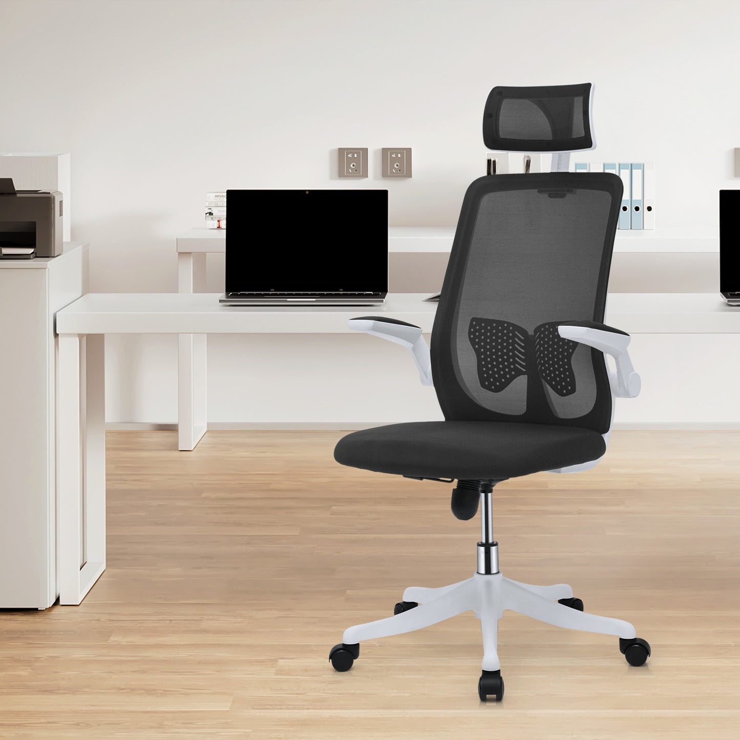 Set of 2 Mesh Office Chair w/Headrest