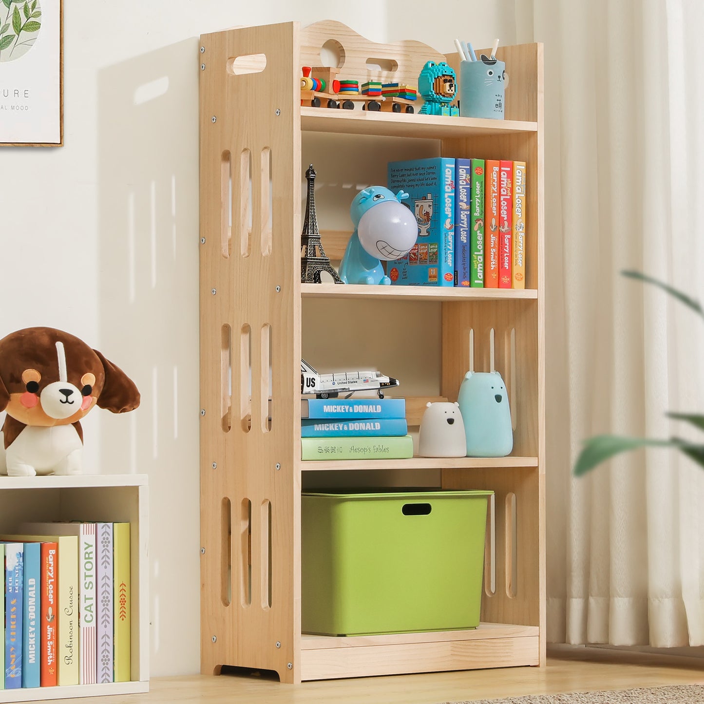 Wooden Display Storage Organizer - 4 Tier - Natural