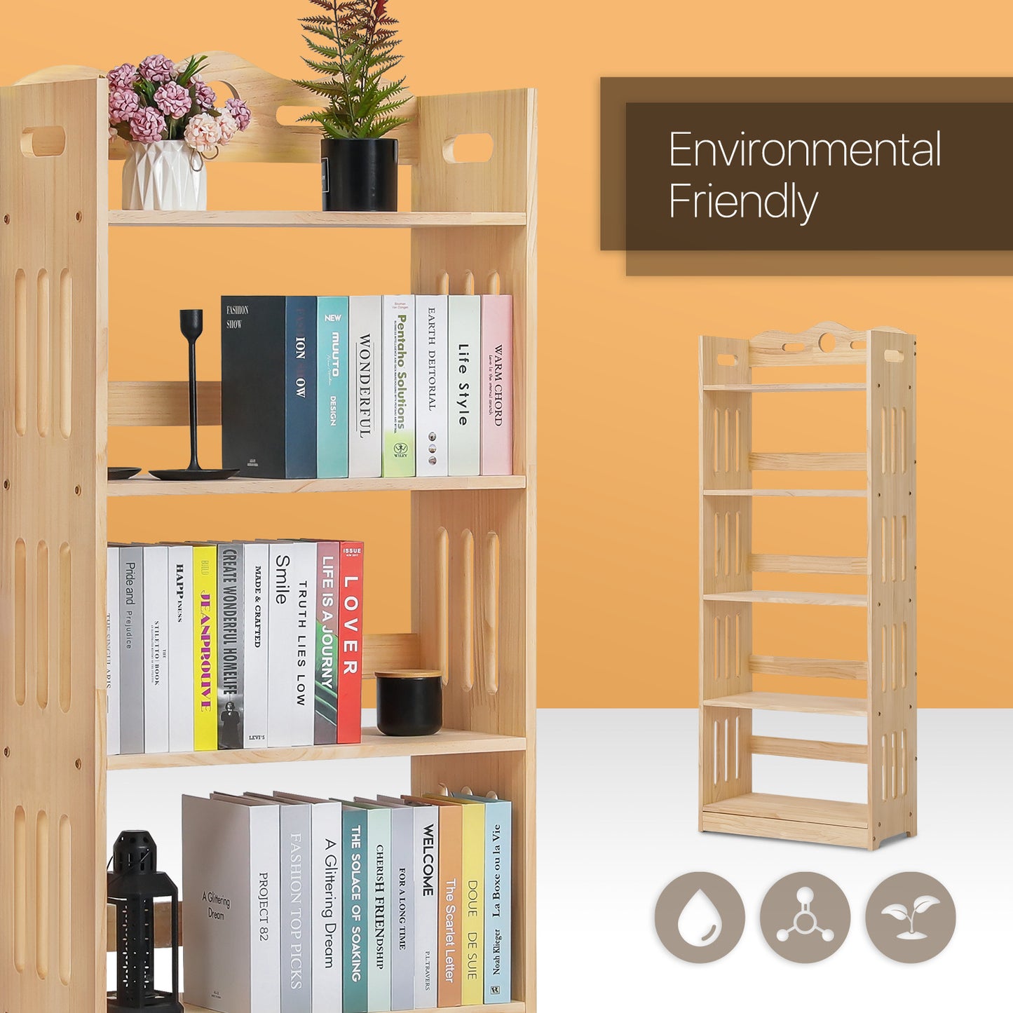 Wooden Display Storage Organizer - 5 Tier - Natural