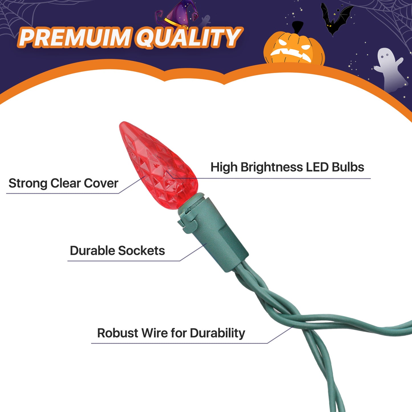 LED String Fairy Light - 50 Bulbs, 17 Ft - 8 Modes, Auto Shutdown