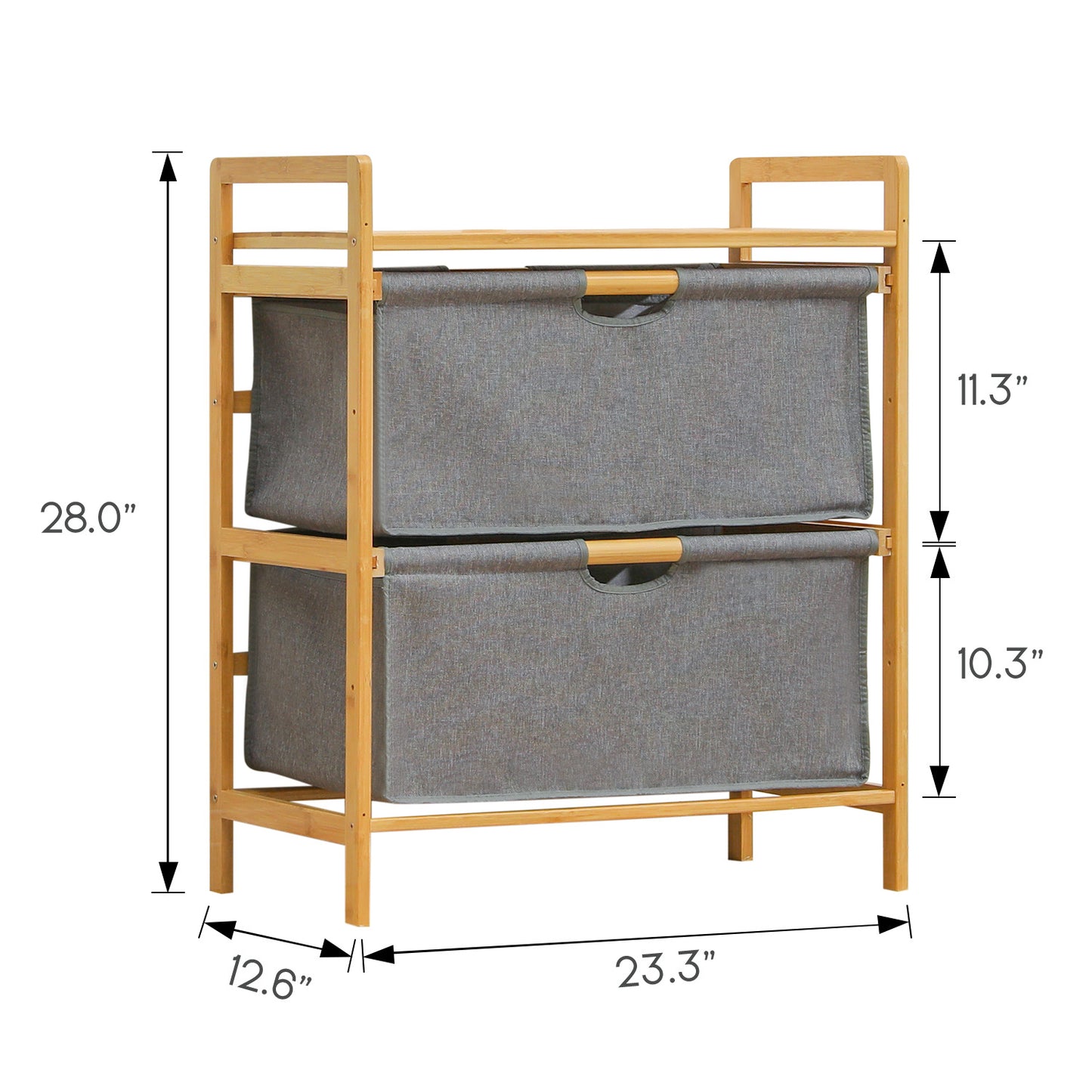 Fabric Drawer Clothes Organizer - Bamboo/Fabric - Grey