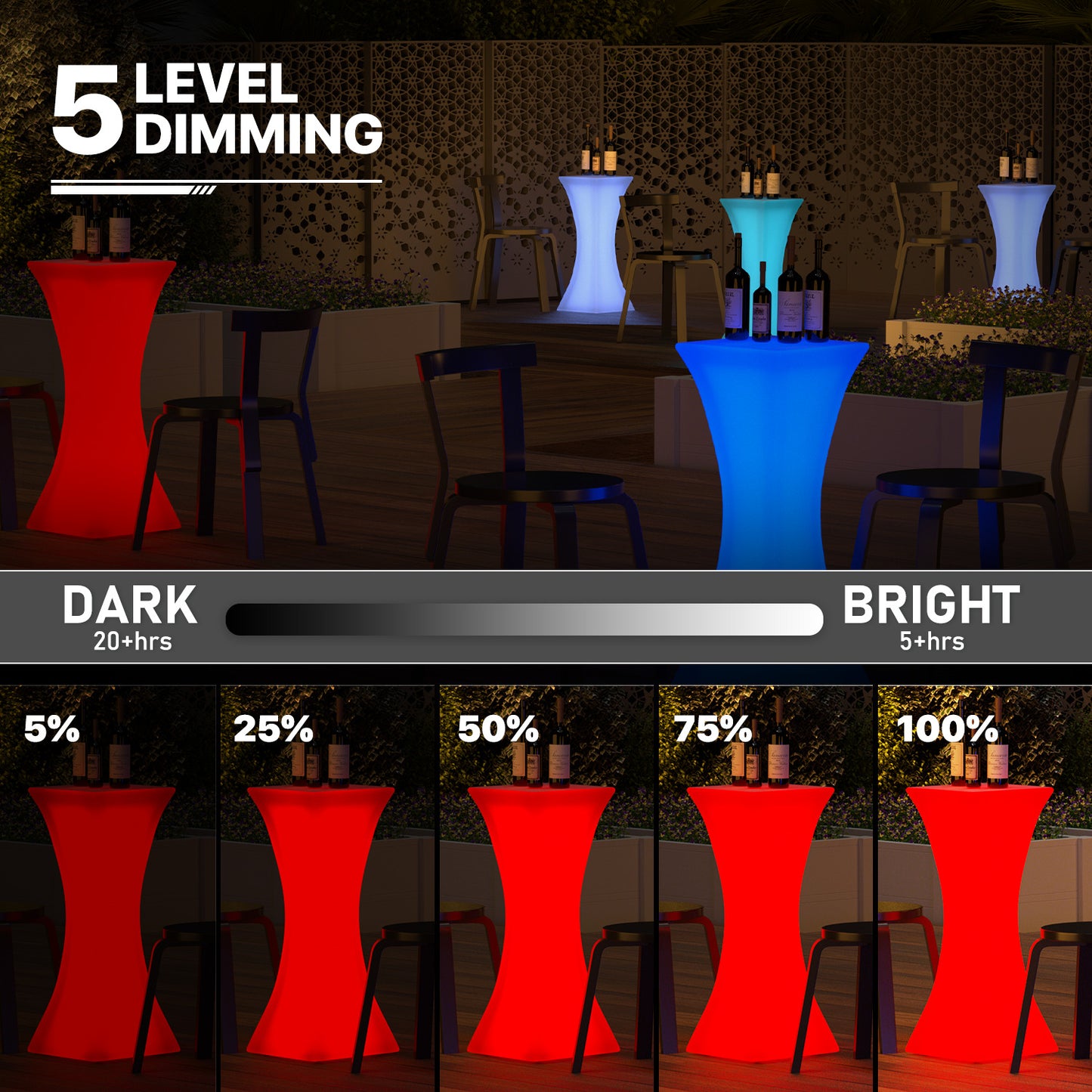 LED - Table - Hourglass Shape - 16 Colors Remote Control