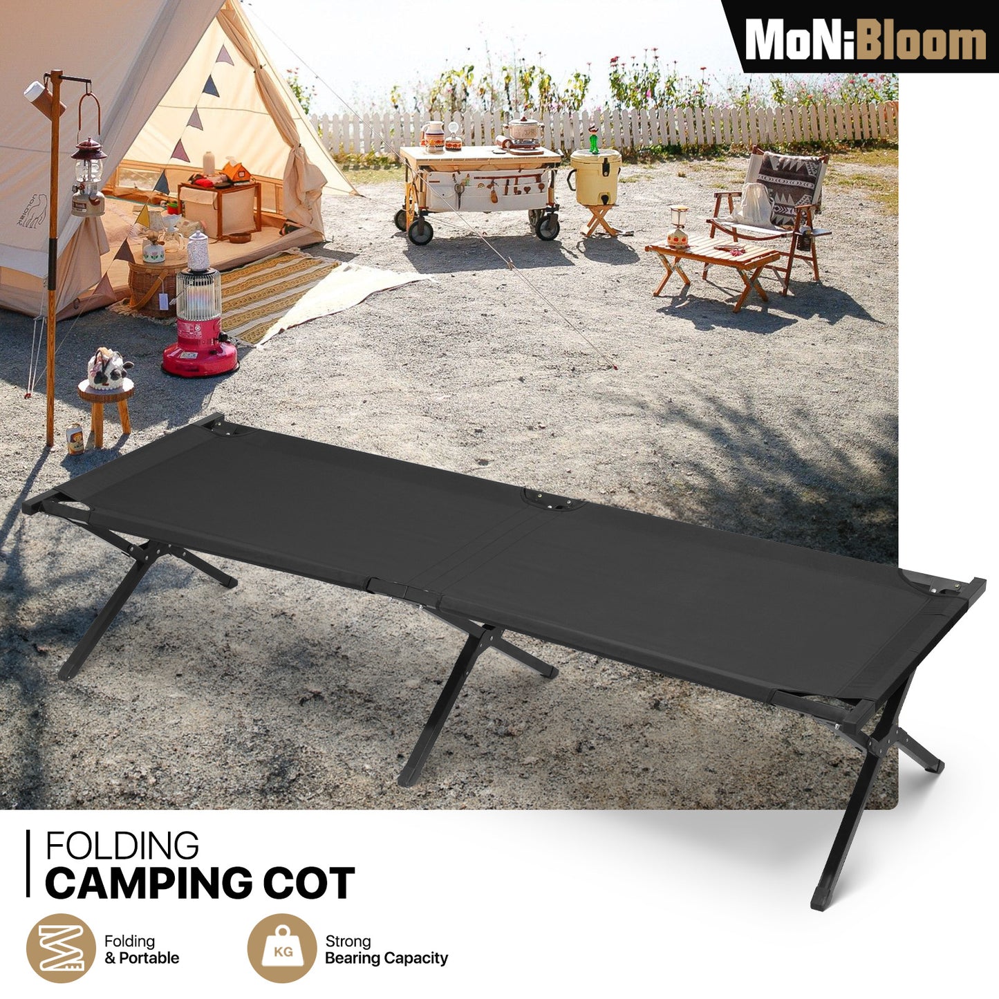 Folding Cot - 75'' Length - w/Carry Bag
