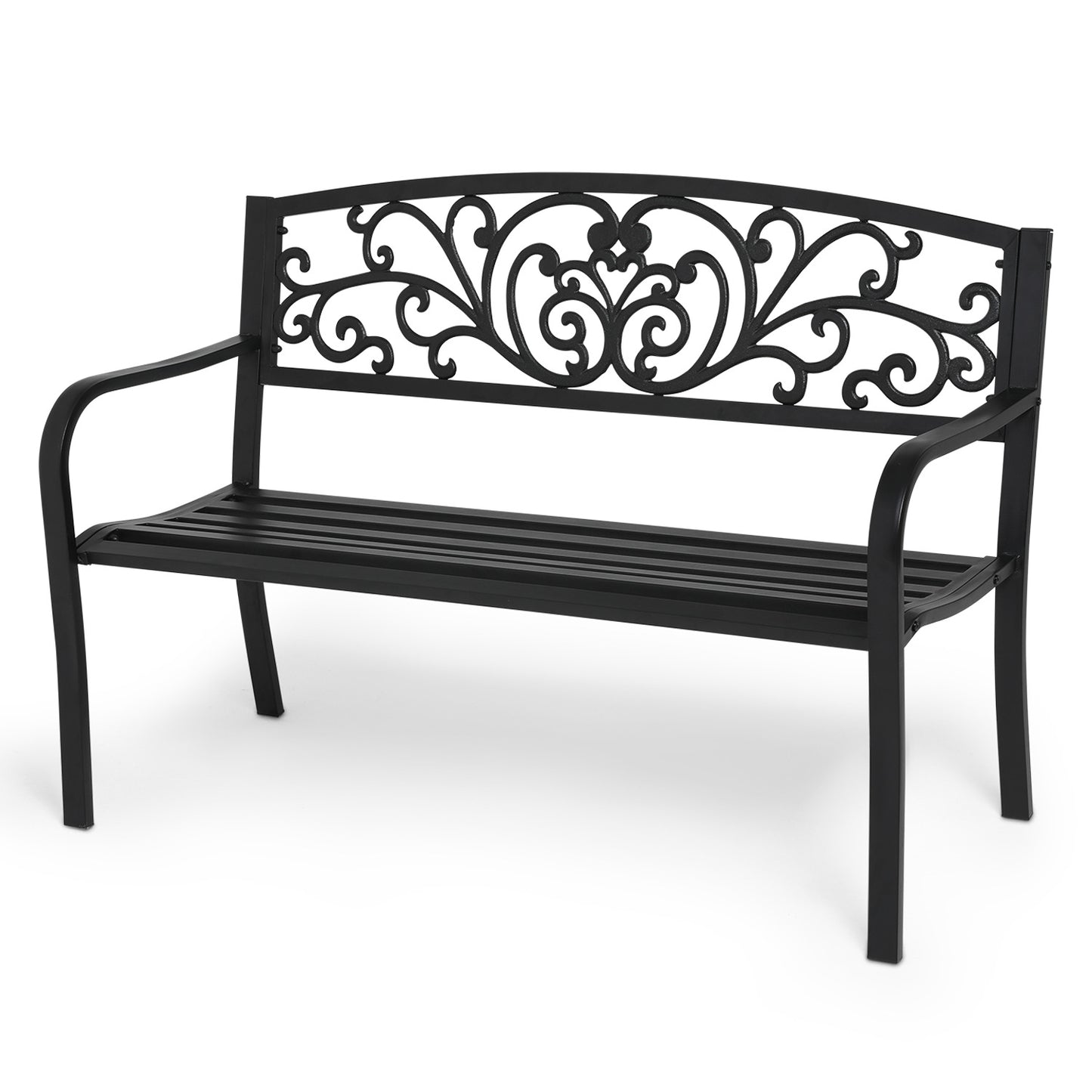 Iron Patio Garden Bench 50"x21"x34.5"