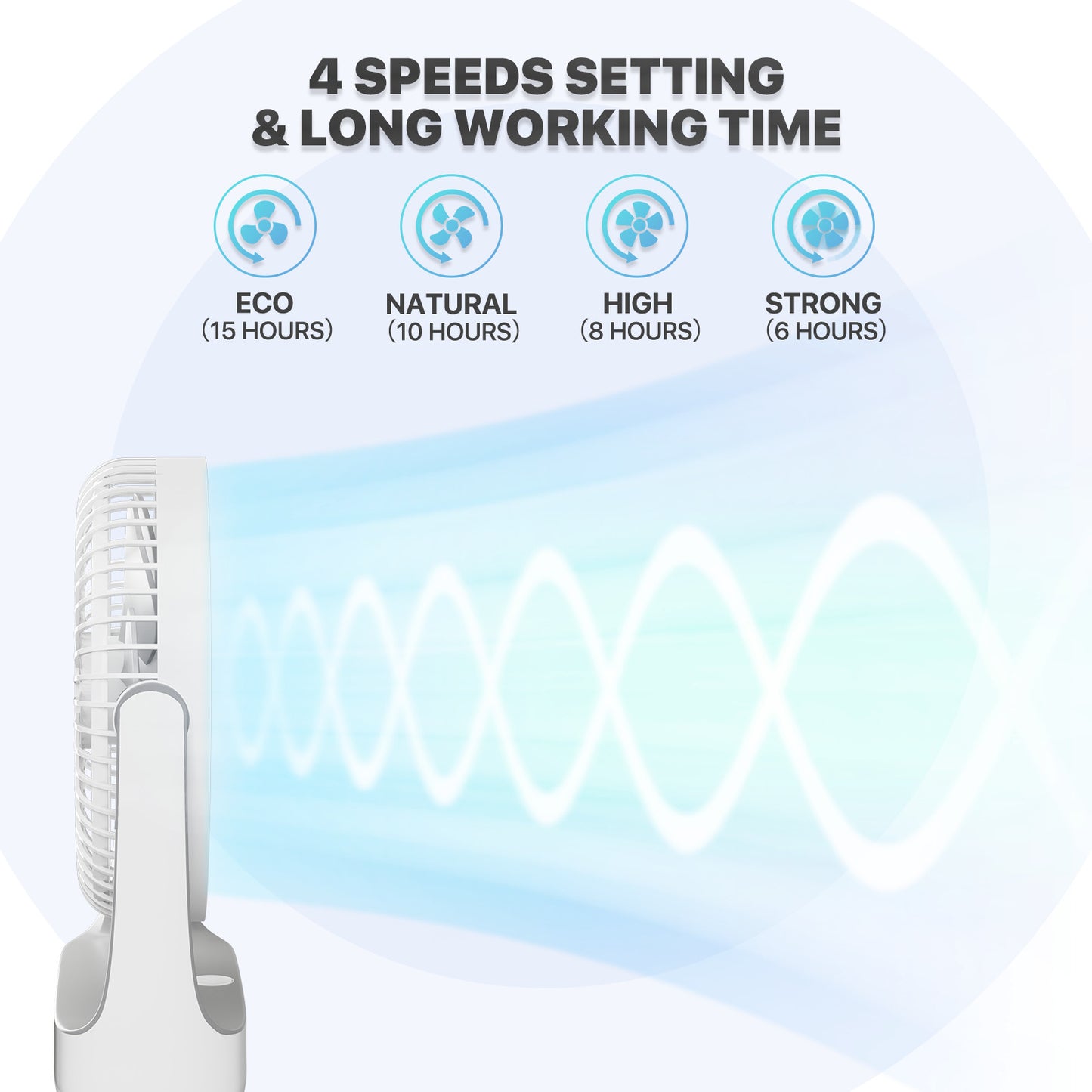 6" USB Desk Fan - 180¡ã Tilt - w/Hanging Hook
