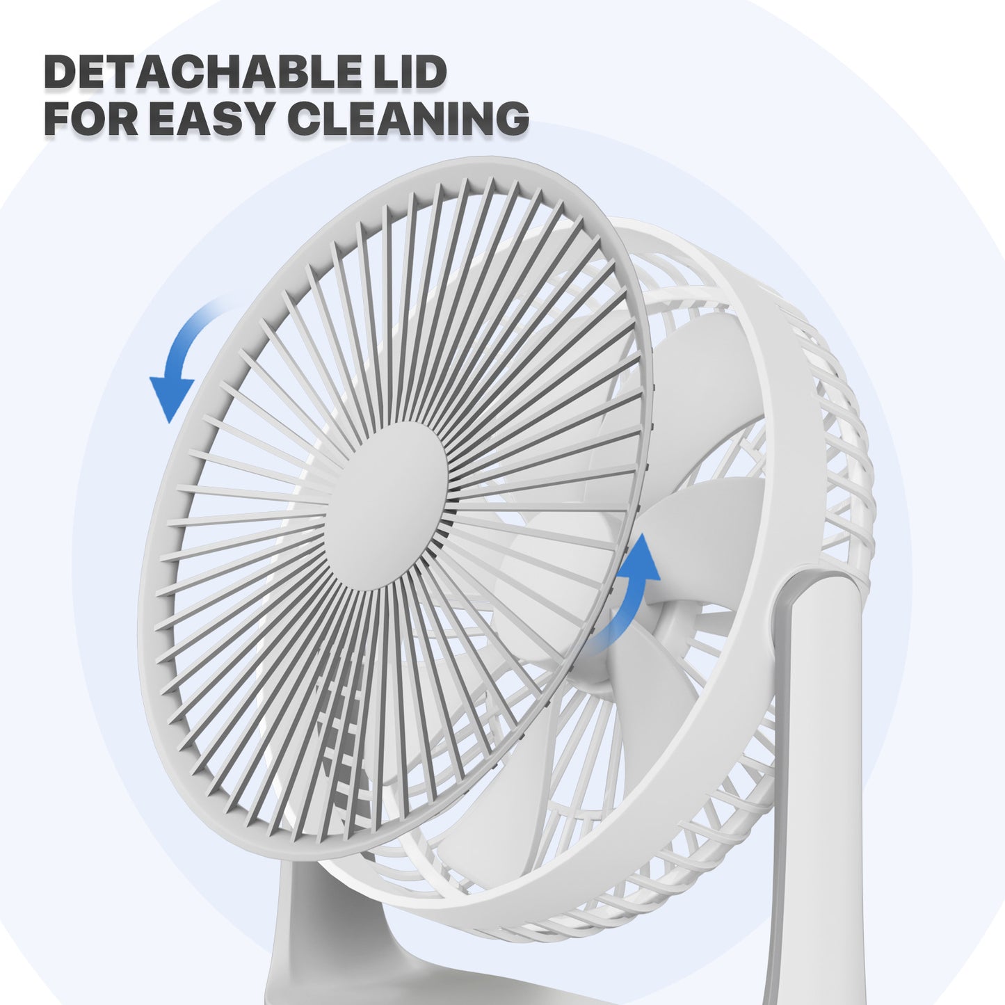 6" USB Desk Fan - 180¡ã Tilt - w/Hanging Hook