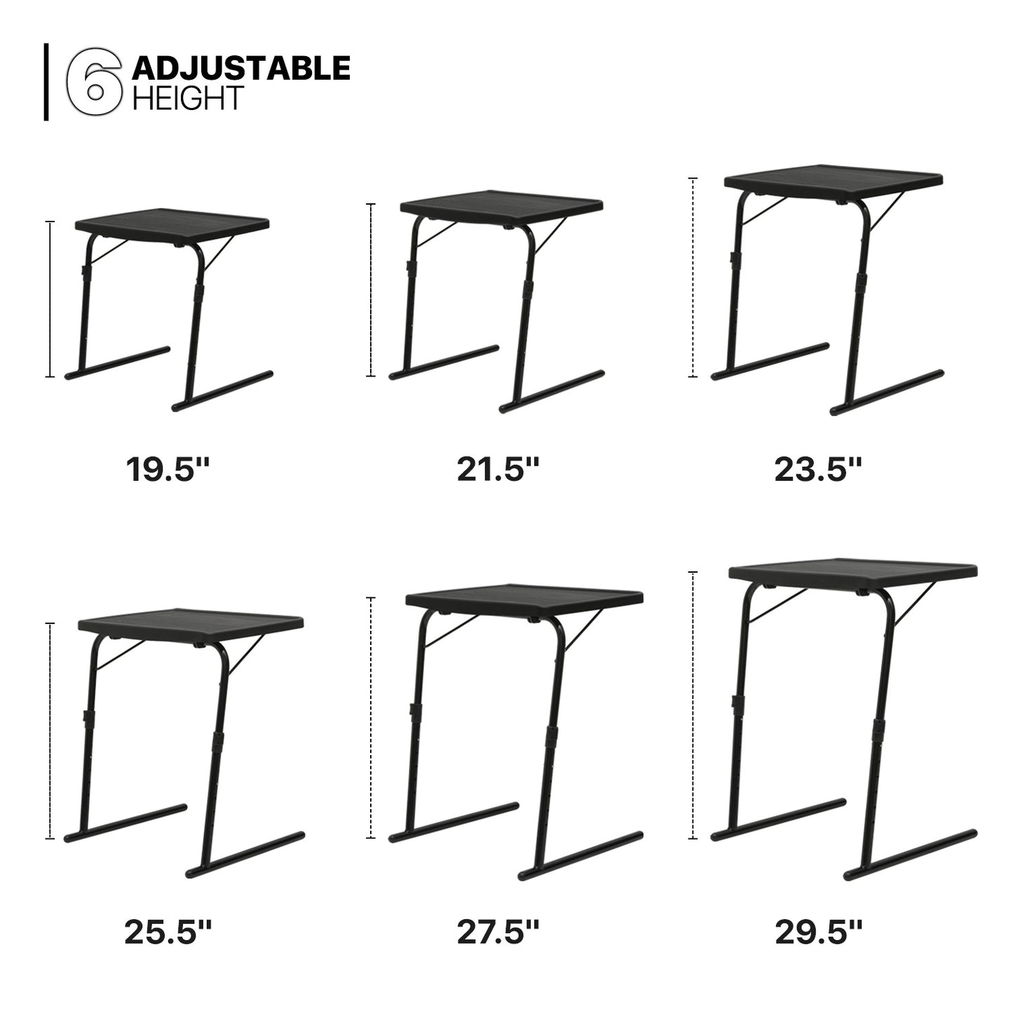Tilting TV Tray - 6 Adjustable Height