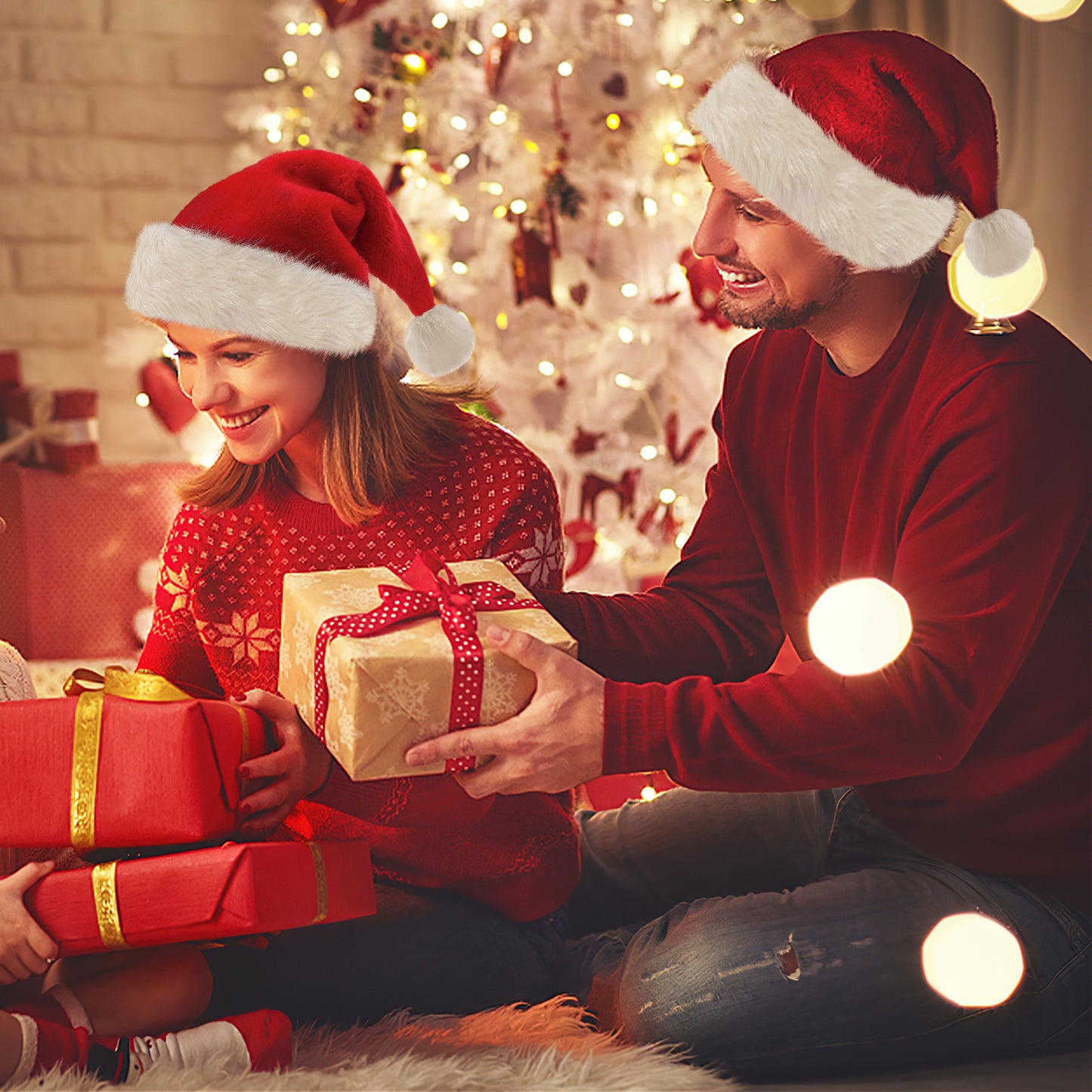 Short Plush Christmas Hat