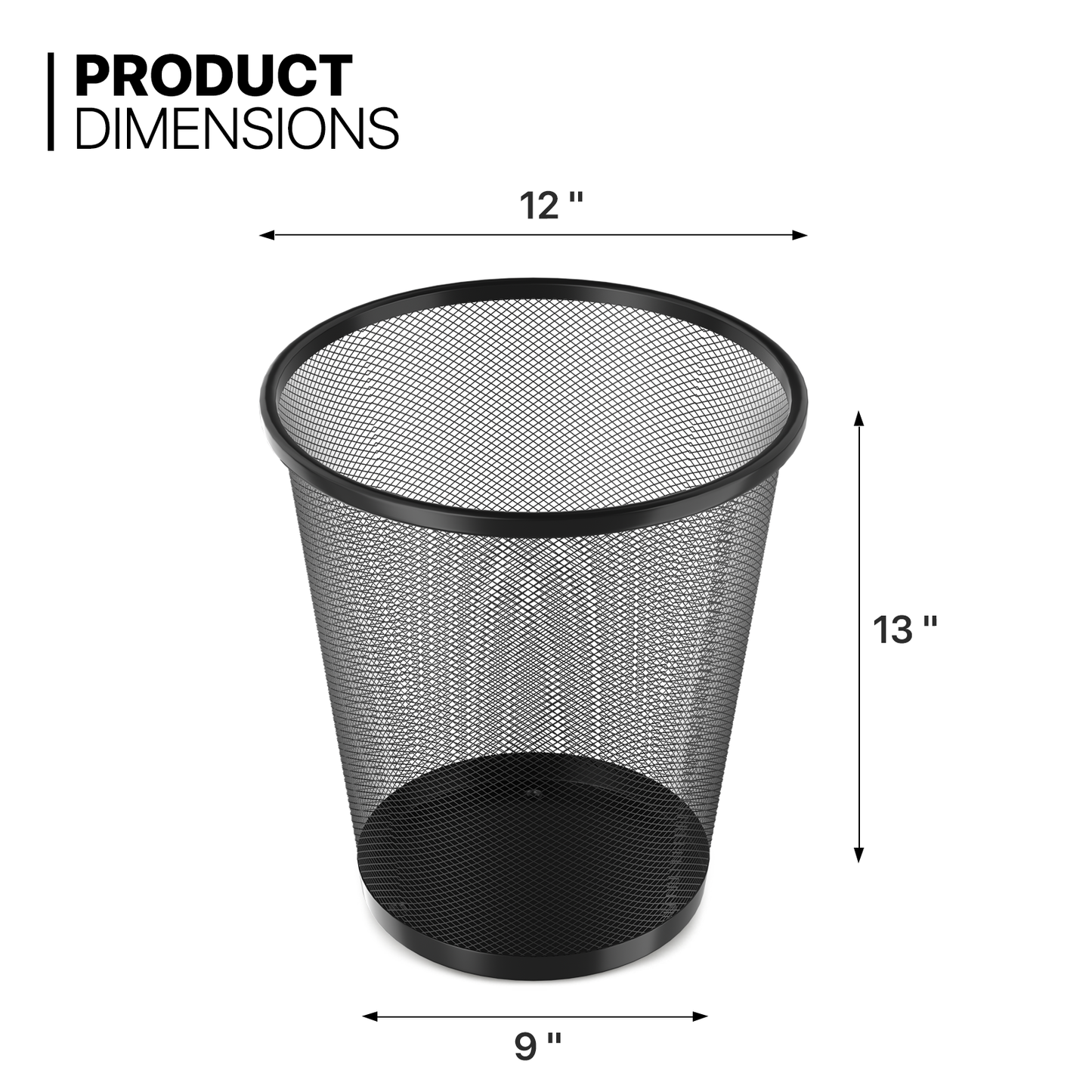 5 Gallon Trash Can - 2 Pieces - Round Mesh Metal - Open-Top