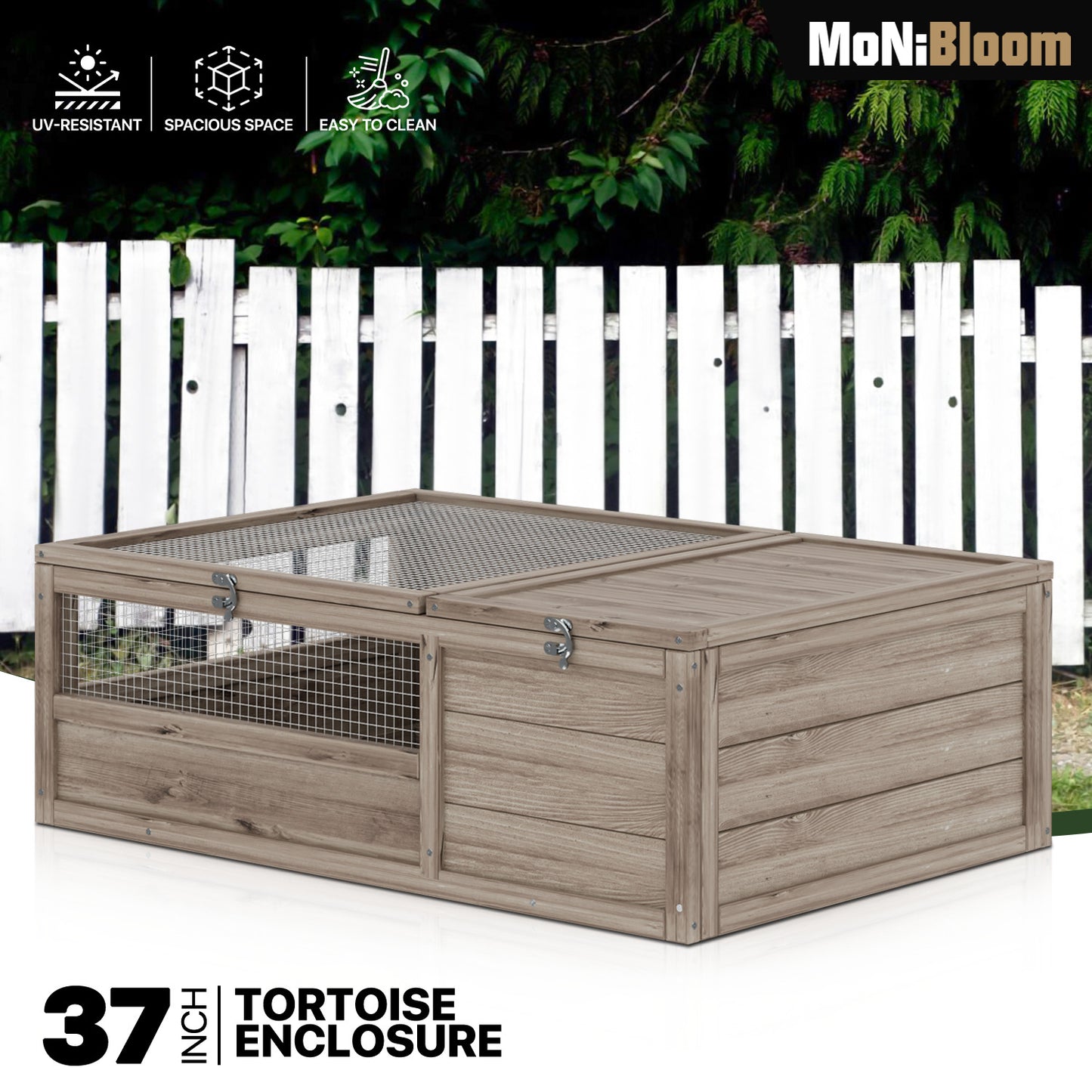 36.5"x26.5" Wooden Filp Up Chicken Coop Hutch Rabbit