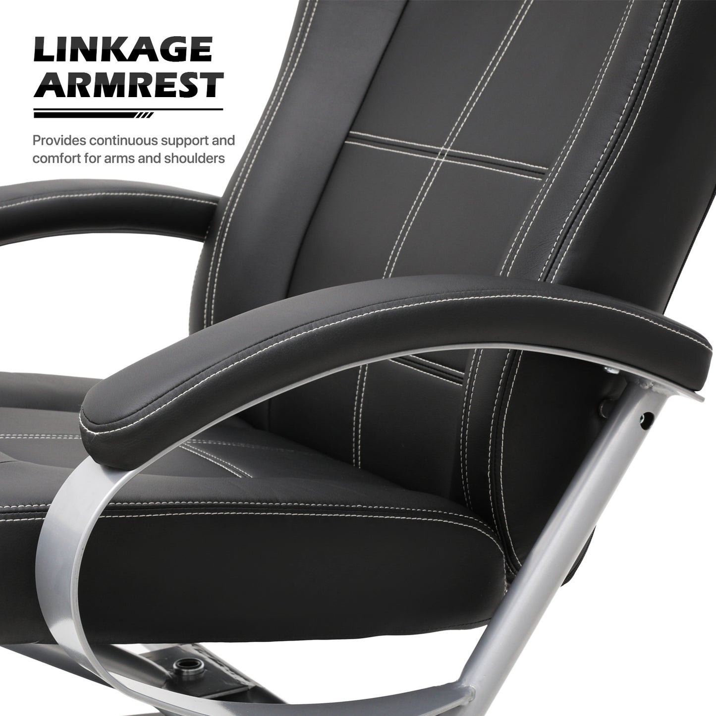 Gaming Chair with Ottoman - PU Leather