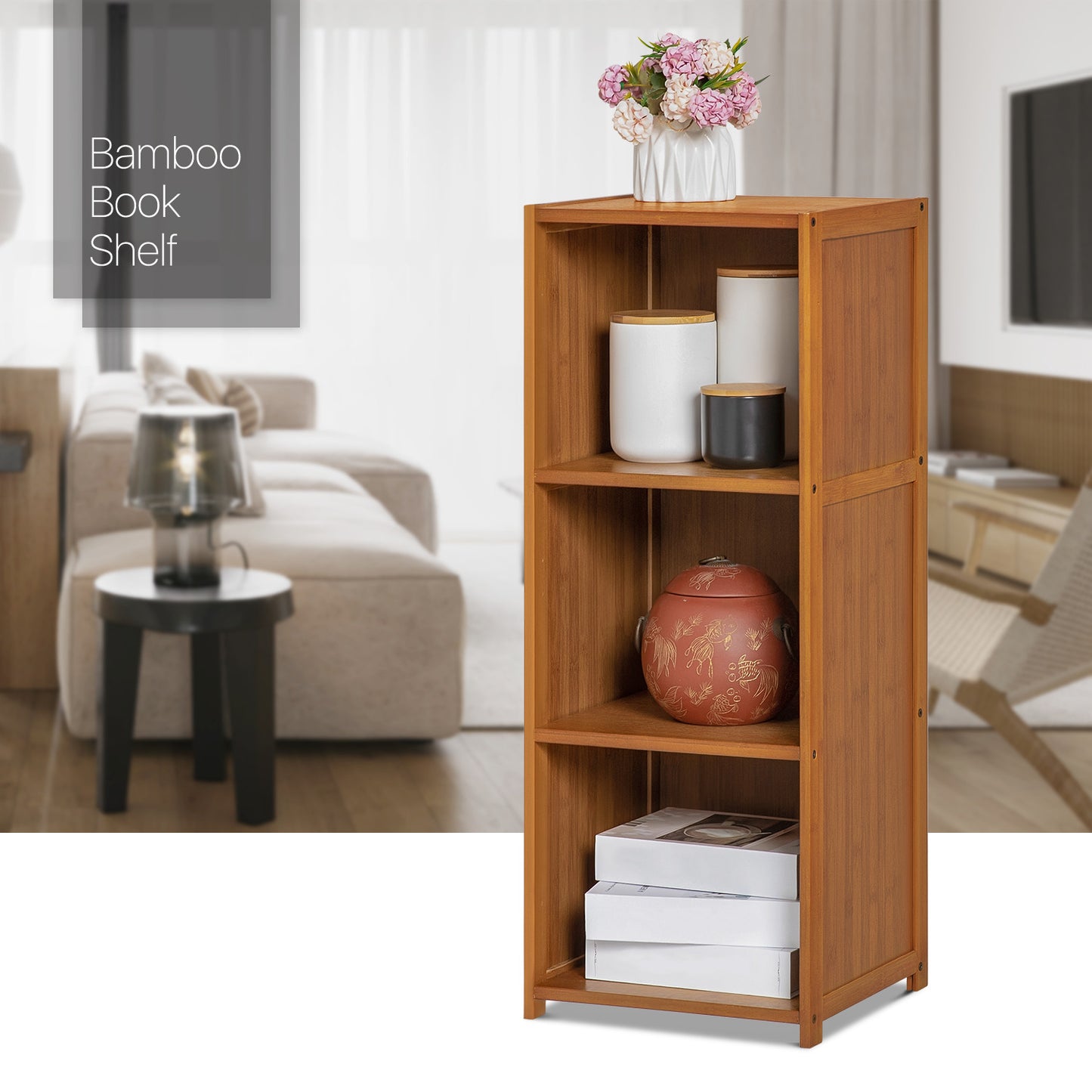 Doorless Bookcase - Brown