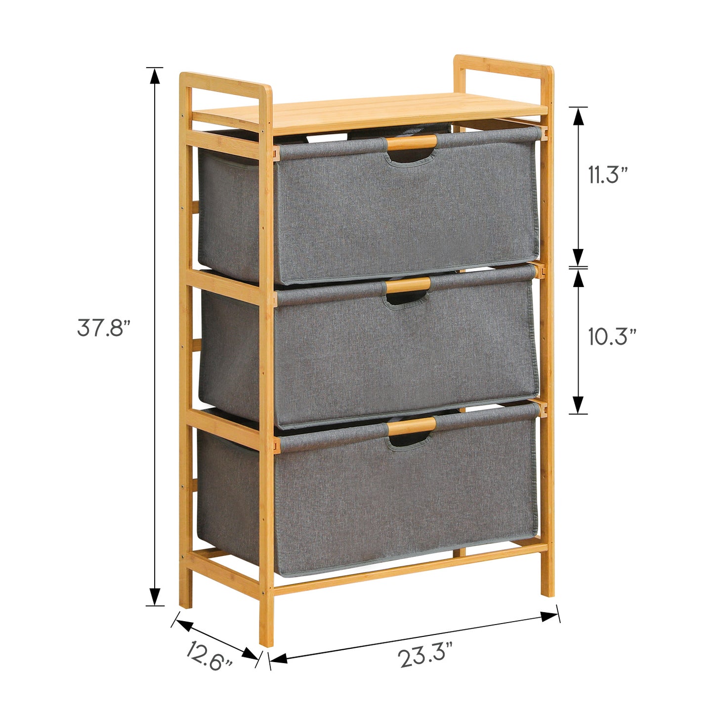 Fabric Drawer Clothes Organizer - Bamboo/Fabric - Grey