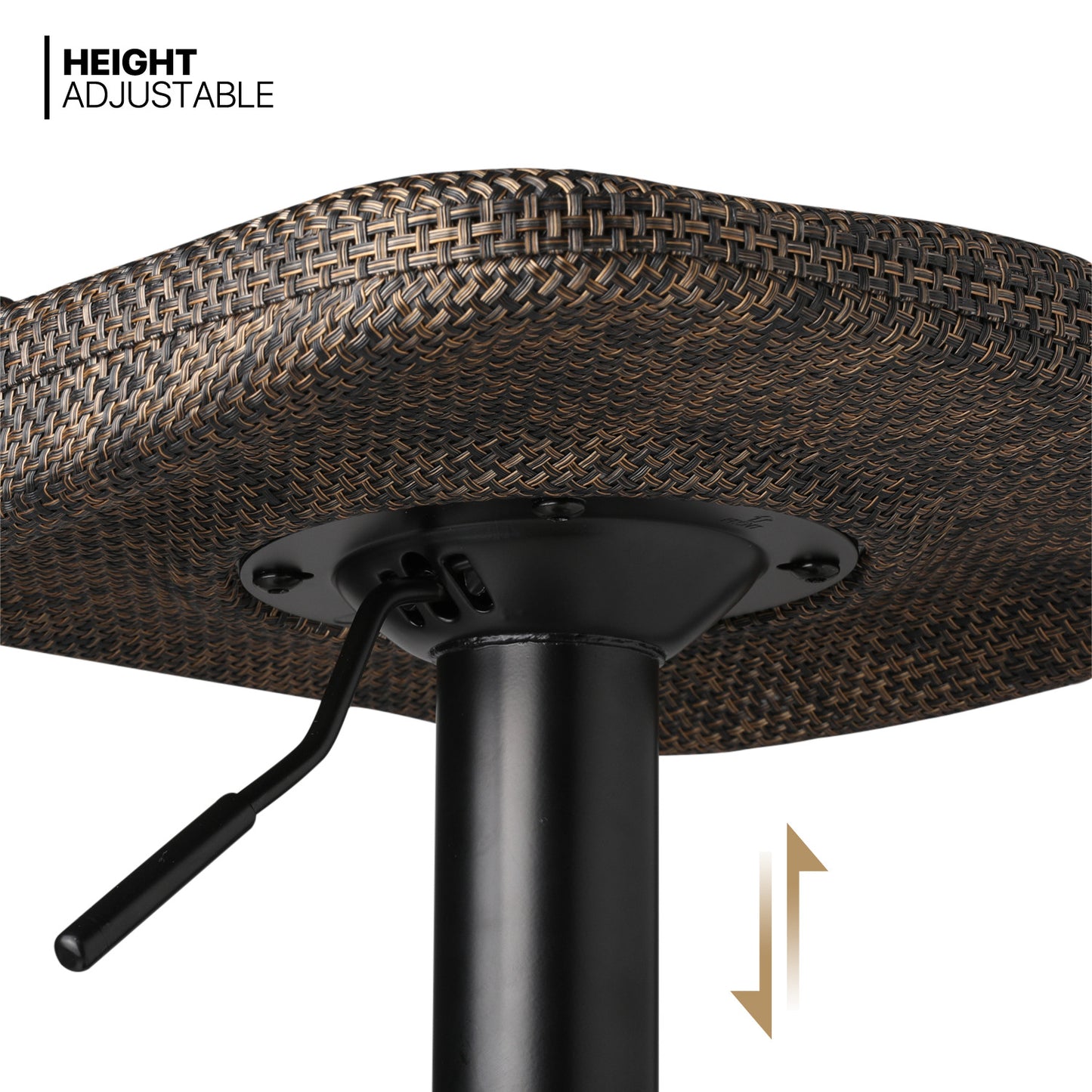 2 Pcs Rotatable Rattan Bar Stool Black/Brown