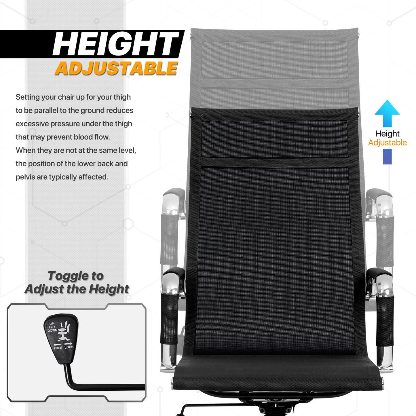 Ribbed Conference Chair - Black - 29" x 47" Studded Mat Set