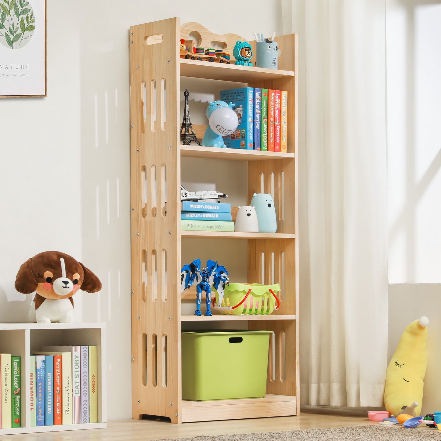 Wooden Display Storage Organizer - 5 Tier - Natural