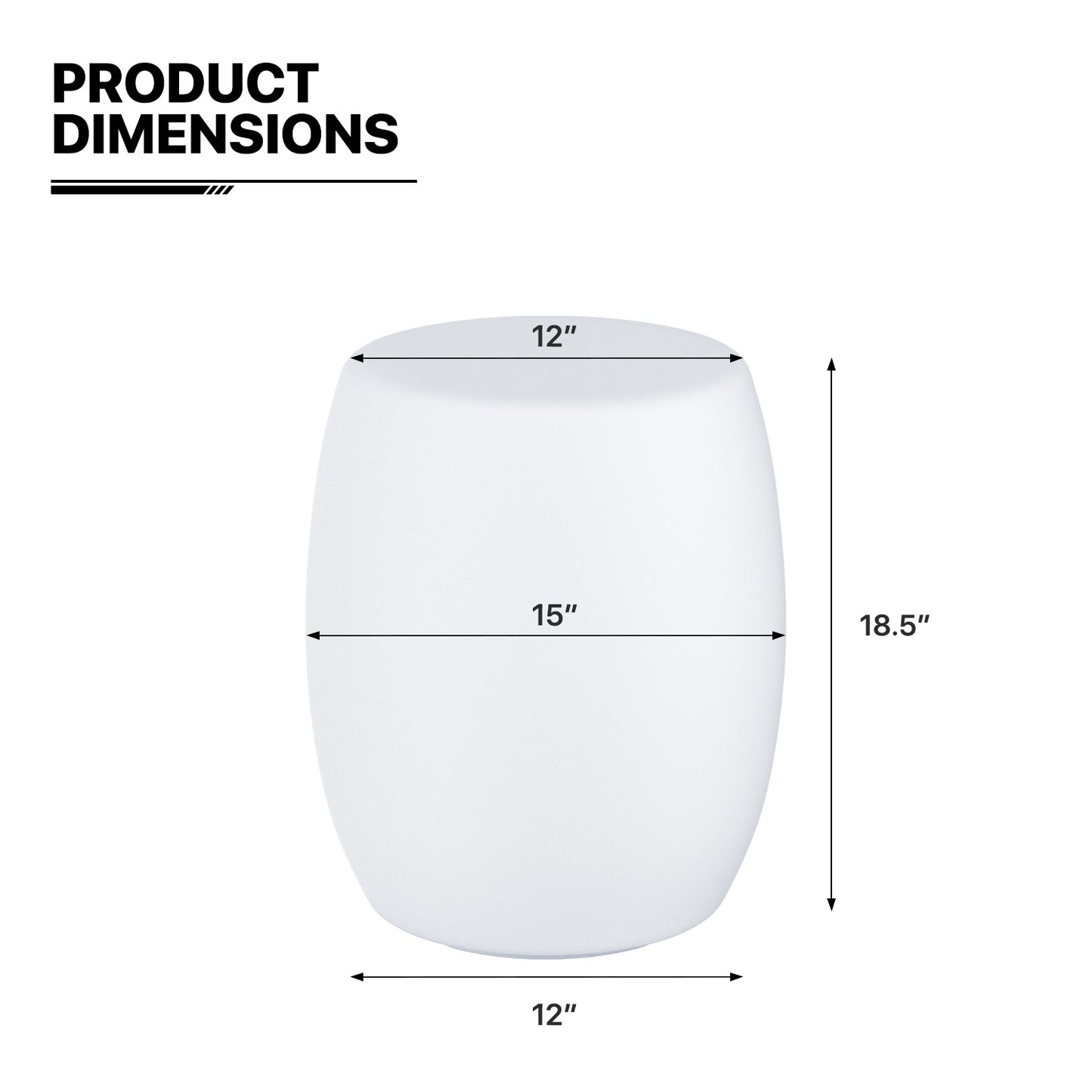 LED - Chair - Barrel Shape - Backless - 16 Colors Remote Control