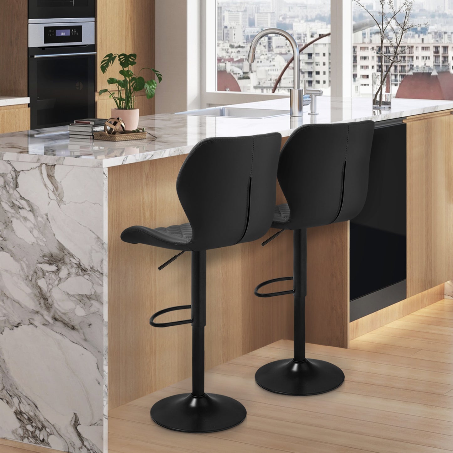 Diamond Pattern Bar Stool 2 Pcs