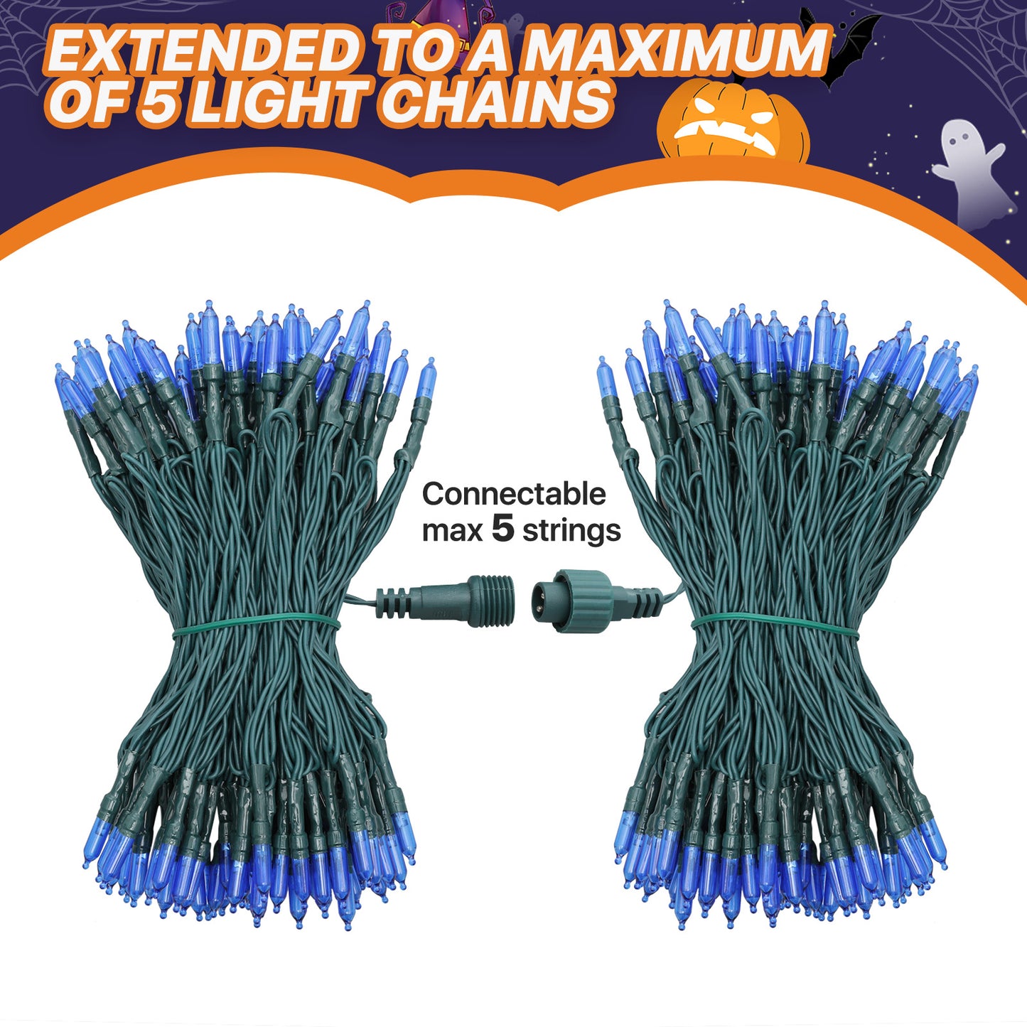 LED String Fairy Light - 100 Bulbs, 33 Ft - 8 Modes - Connectable