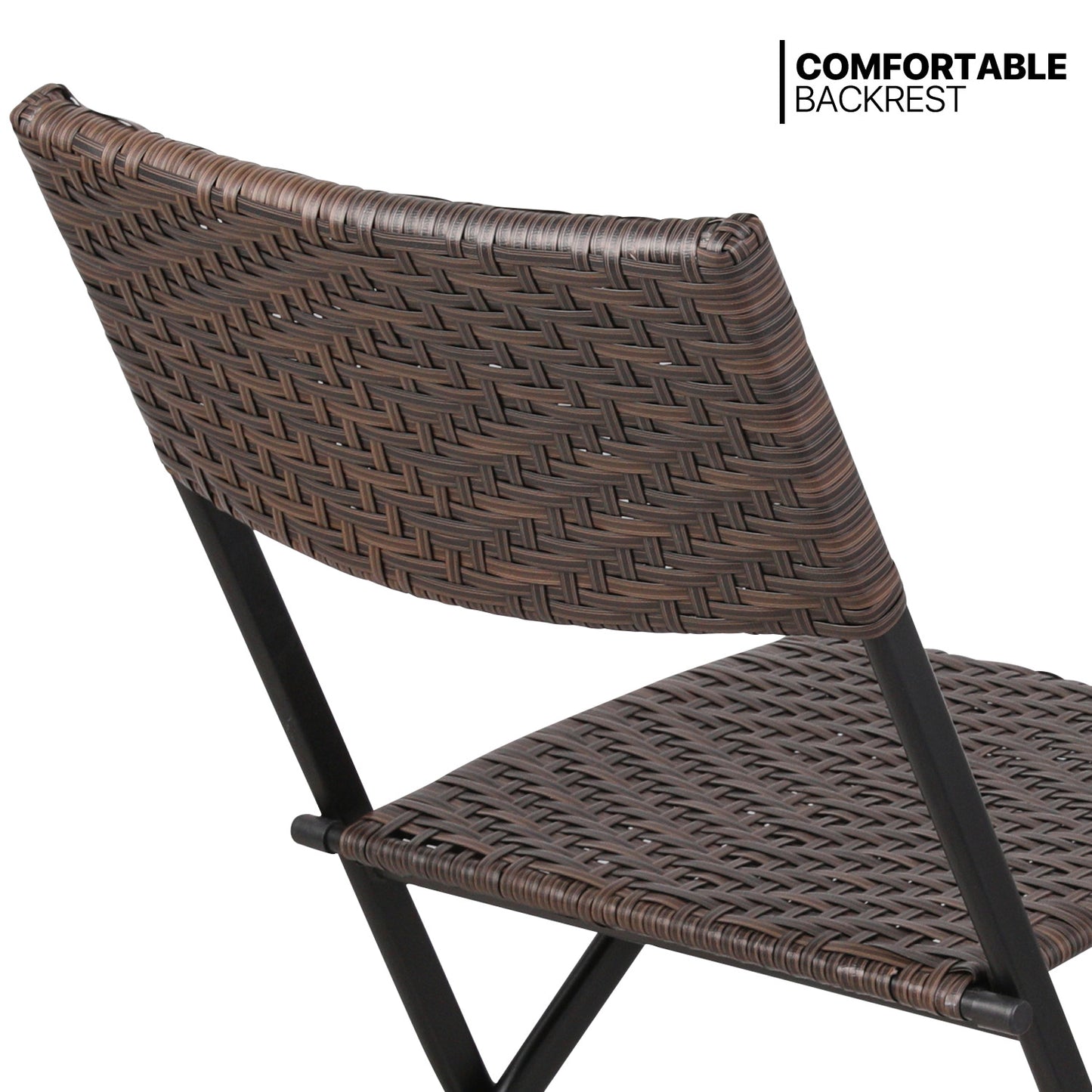 Set of 2 Foldable Patio Rattan Wicker Chair
