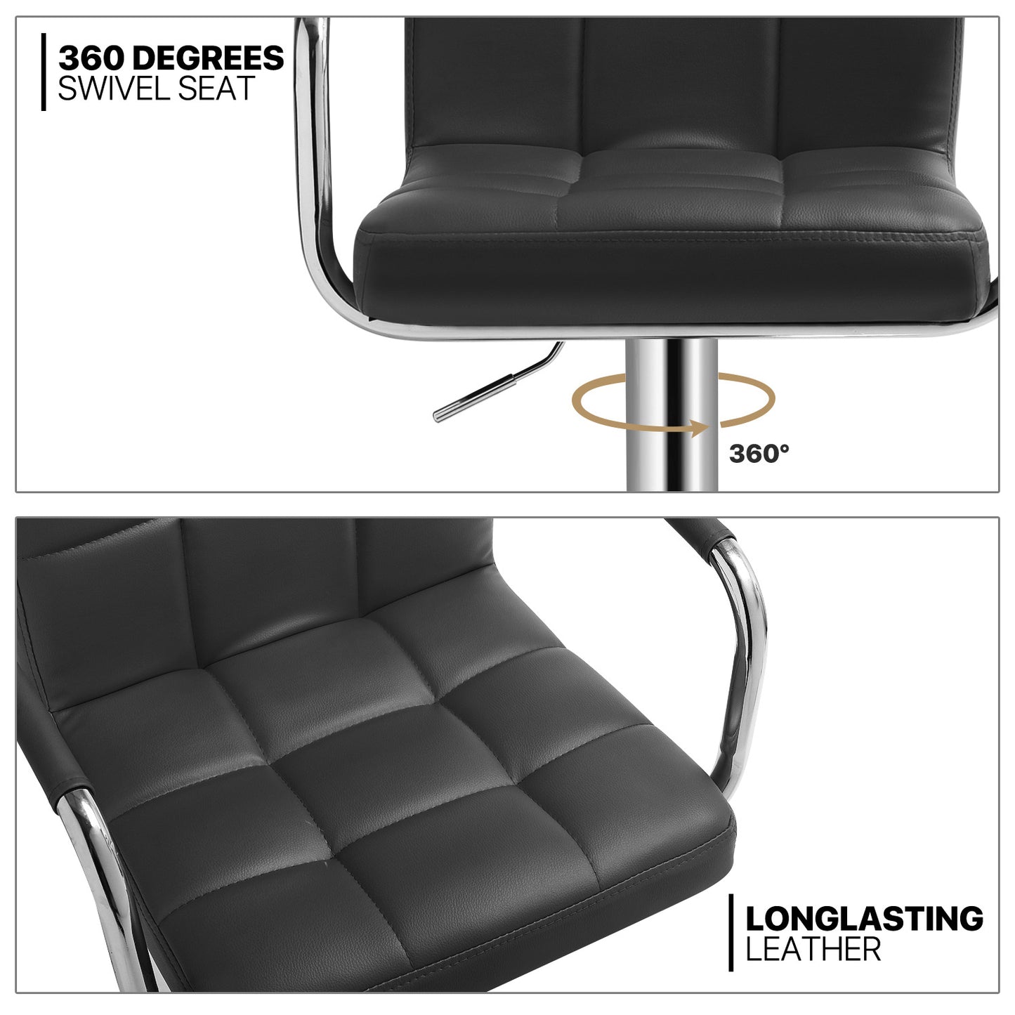 Grid Pattern Bar Stool w/Handrest 2 Pcs
