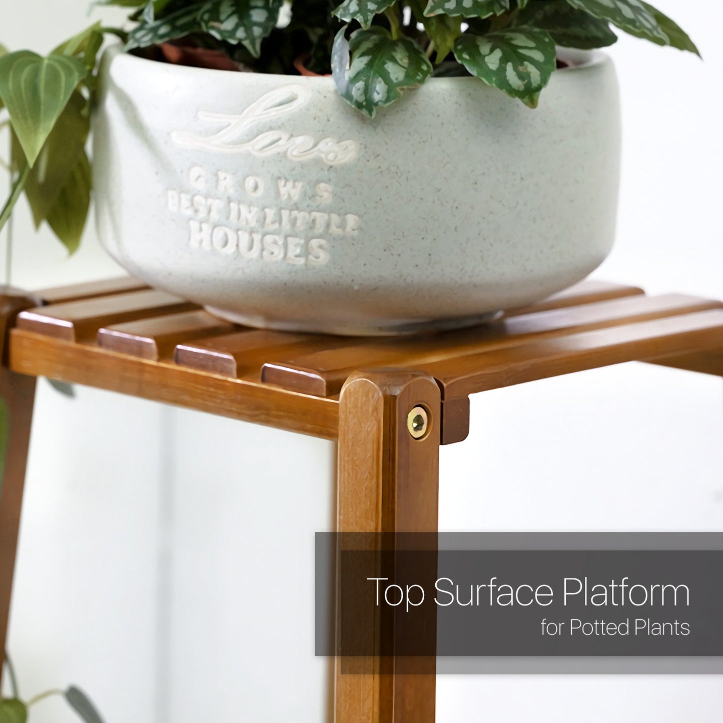 Flower Plant Stand Display Tower - A Shape - Brown