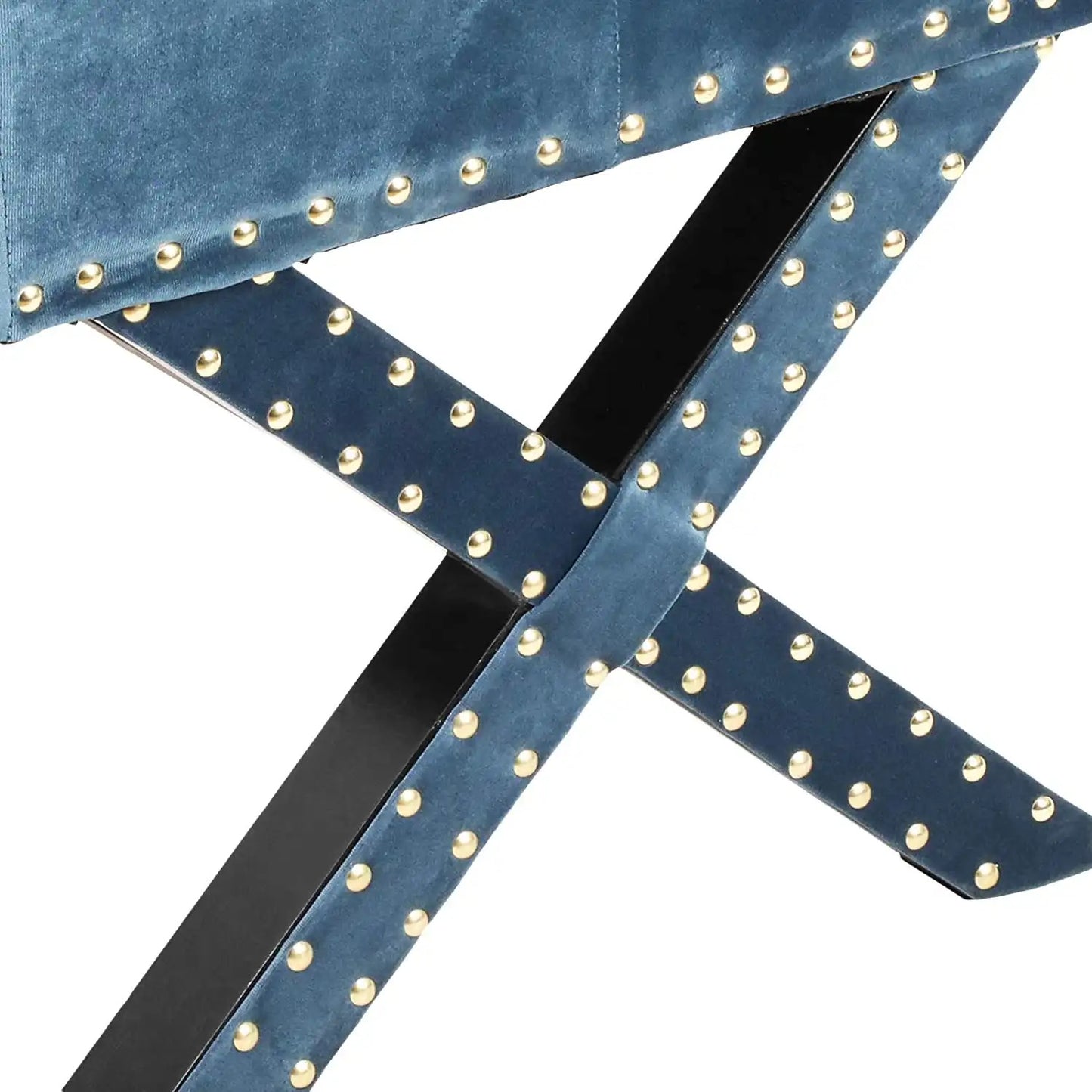 42" Tufted Ottoman Bench Microfiber Upholstered Rectangle Footrest Stool w/X-Leg