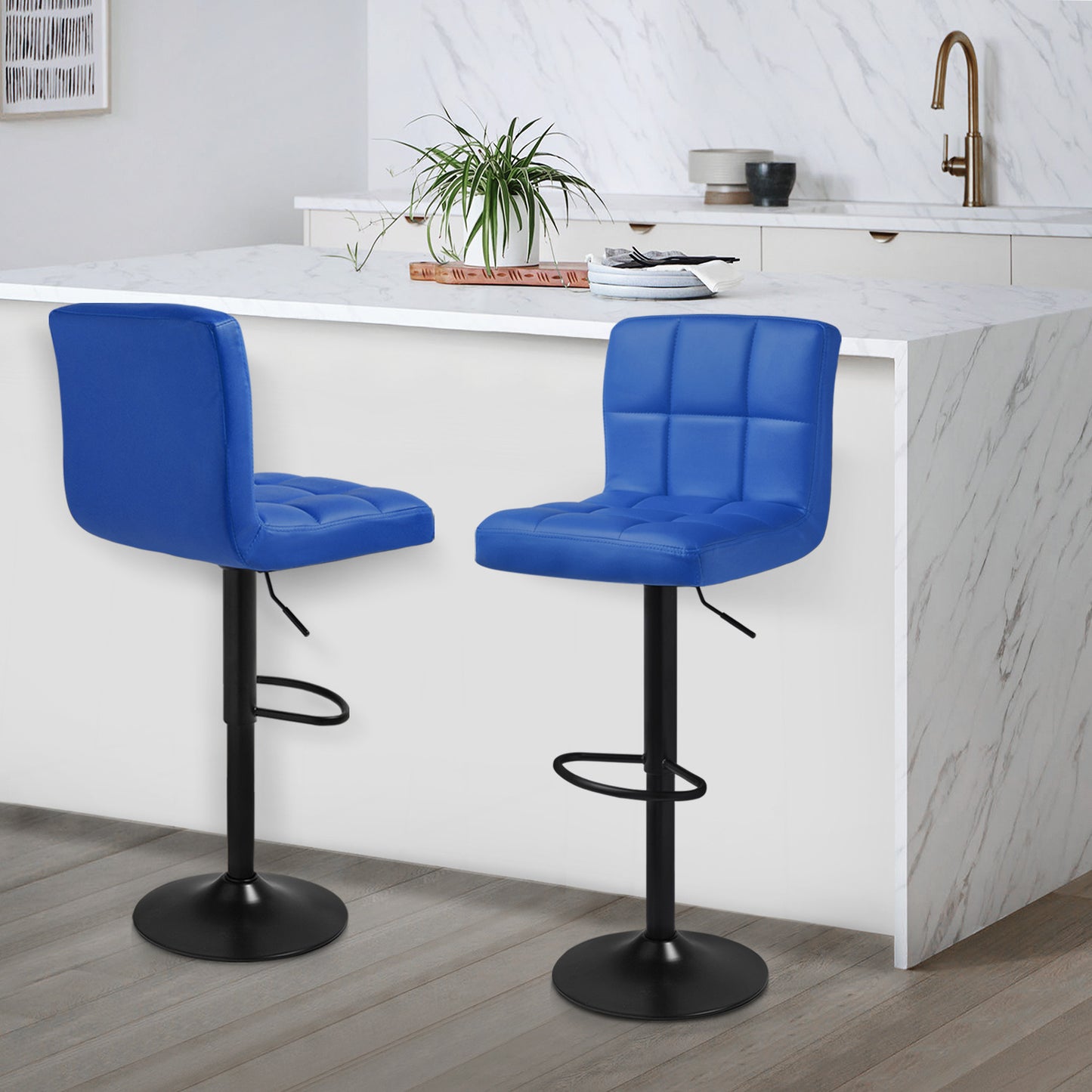 Grid Pattern Bar Stool 2 Pcs