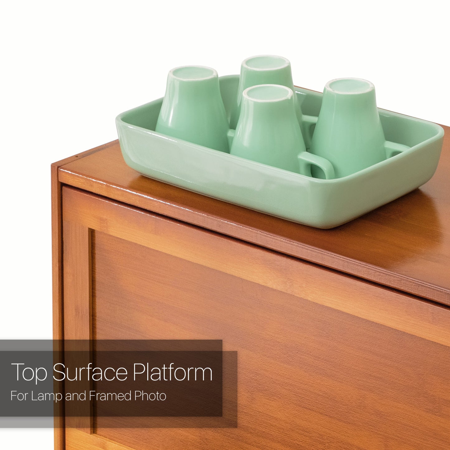 Slide Up Door Multi-Functional Storage Cabinet - 3 Tier - Brown