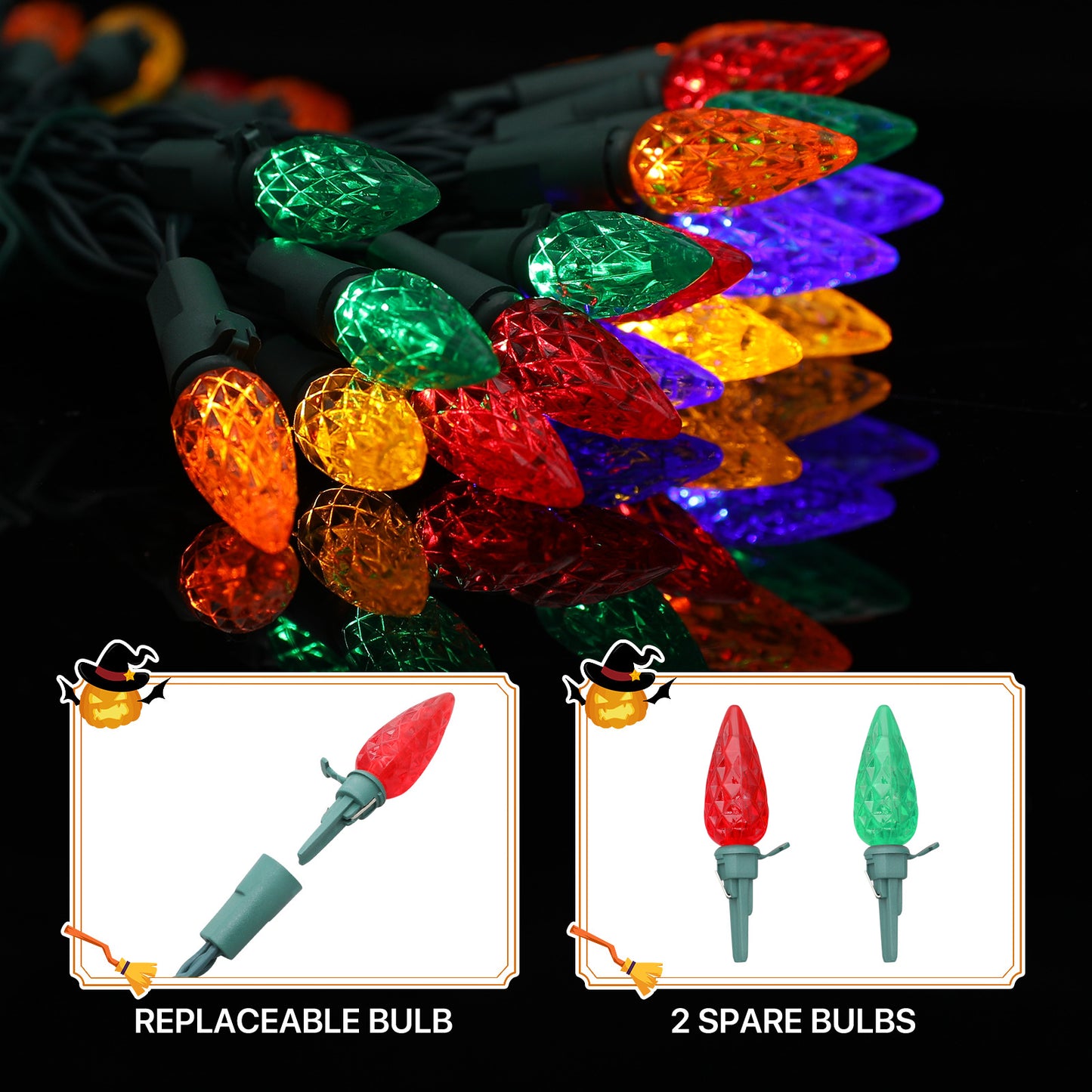 LED String Fairy Light - 50 Bulbs, 17 Ft - 8 Modes, Auto Shutdown
