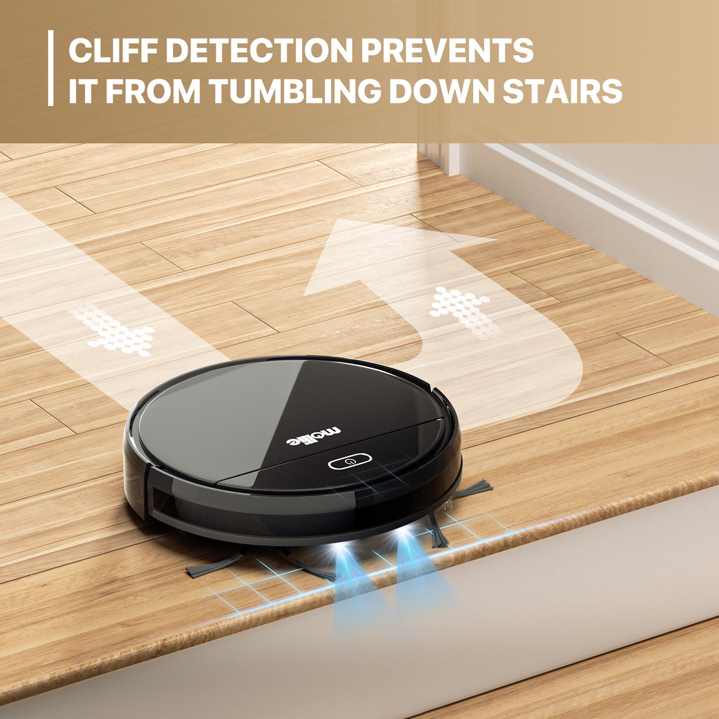 Robot Vacuum - 310ml Dustbin - w/Dry Mop+Remote Control - Black