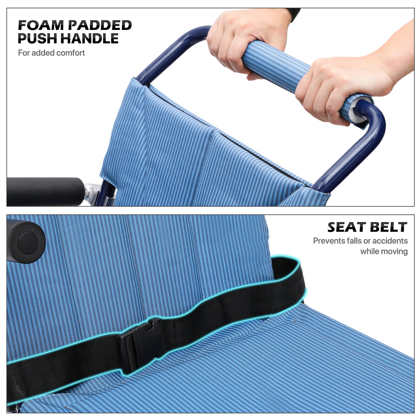 Transport Wheelchair - Blue - Can Be Carry-on Plane