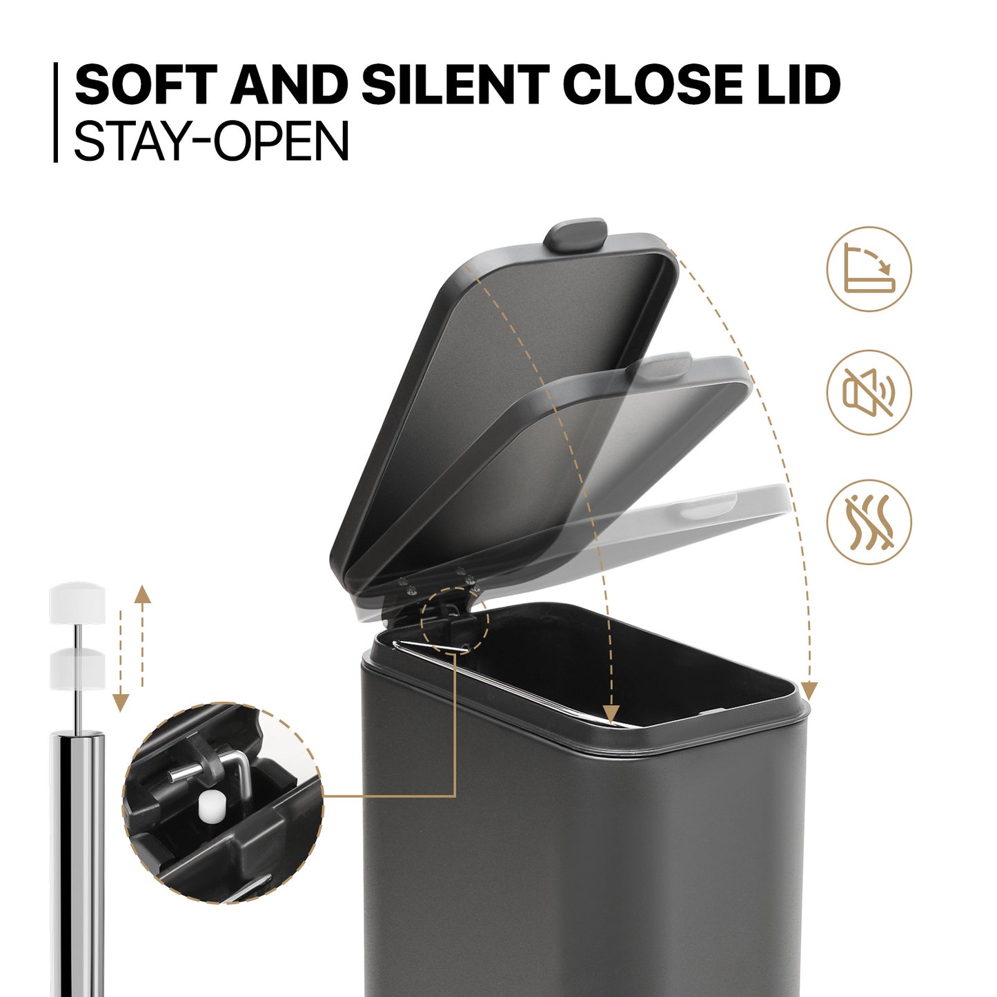 5L Slim Step On Trash Bin