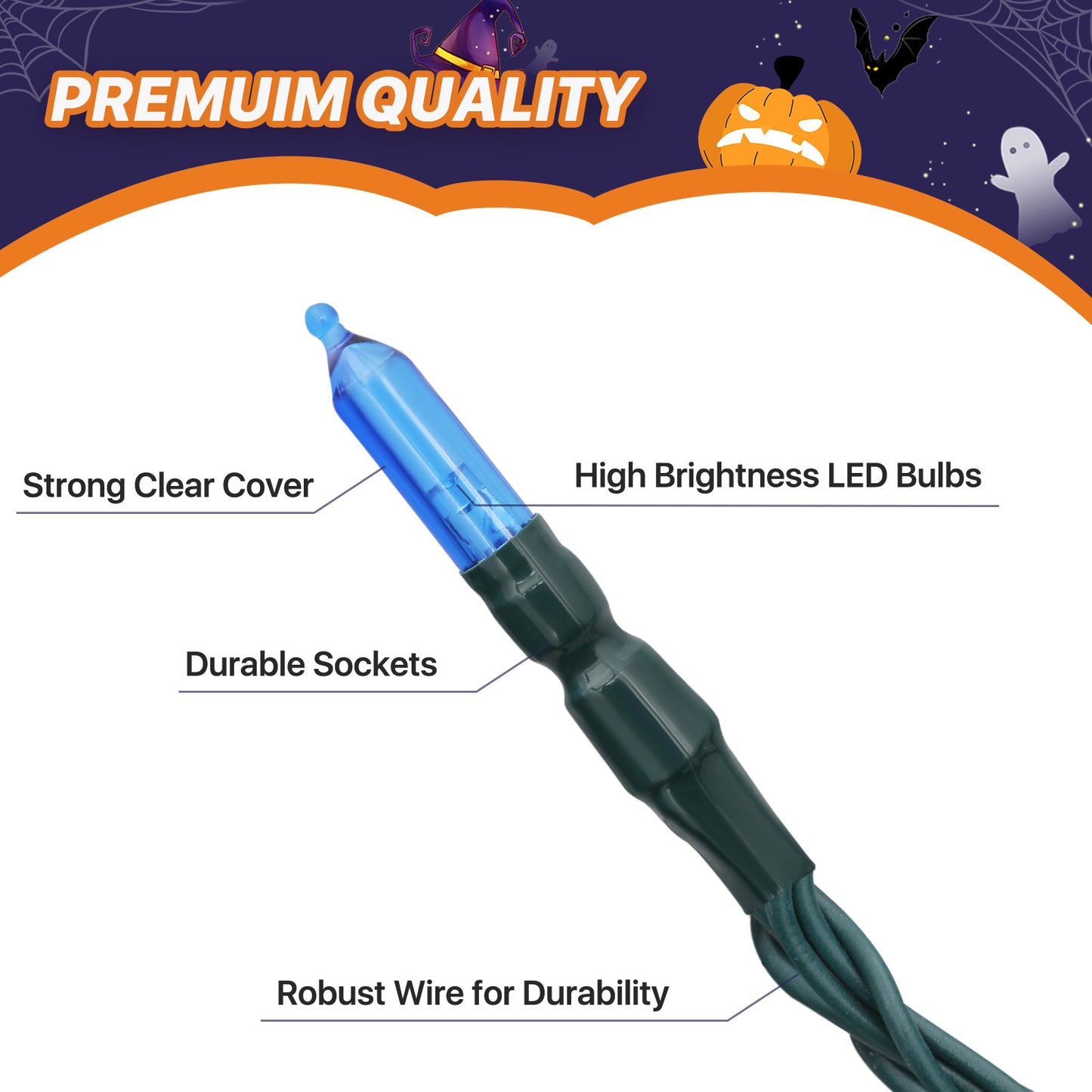 LED String Fairy Light - 100 Bulbs, 33 Ft - 8 Modes - Connectable