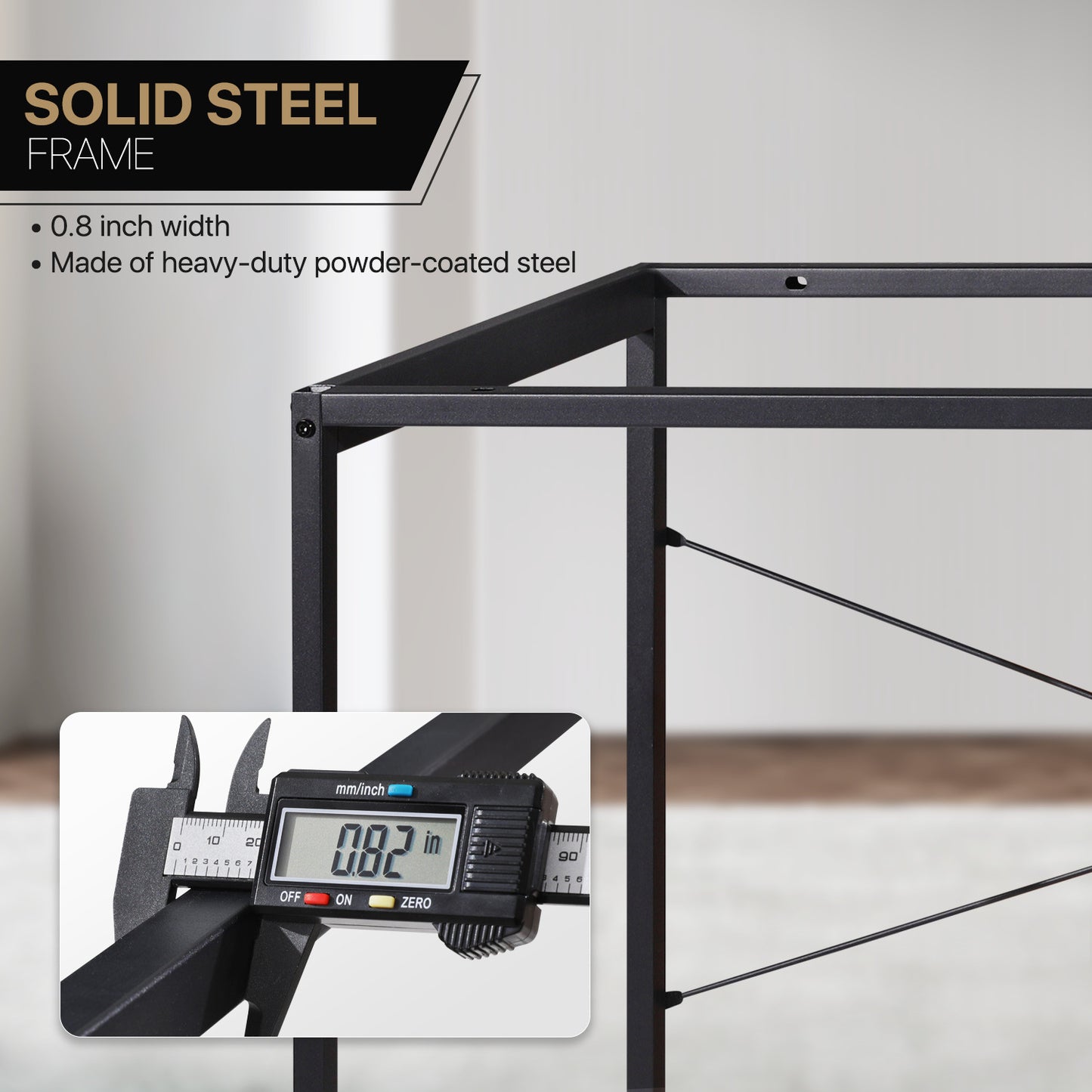Computer Desk 47"x25"x48" w/ 3 Tier Storage Rack