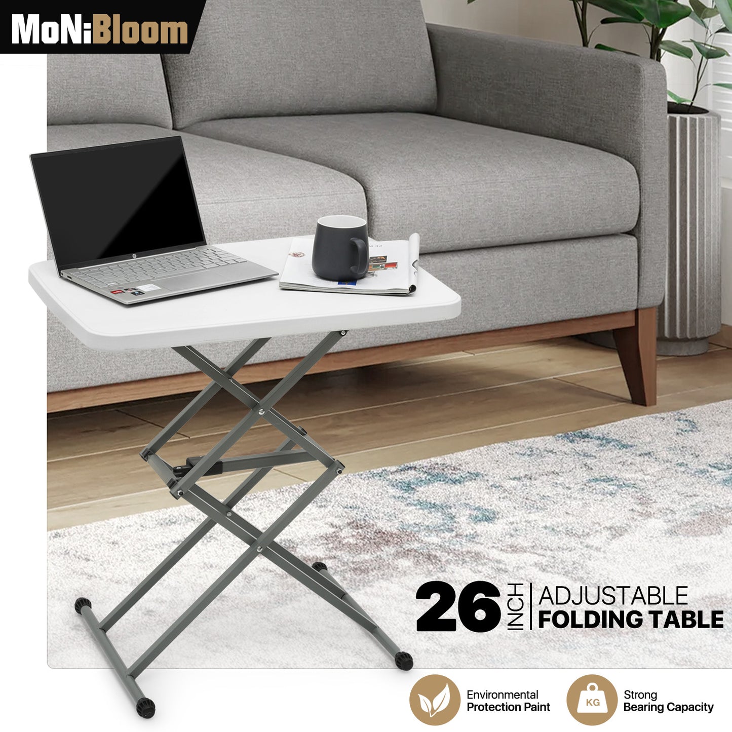Double Cross TV Tray 26"x17.5"x26.5" - 4 Motions Adjustable