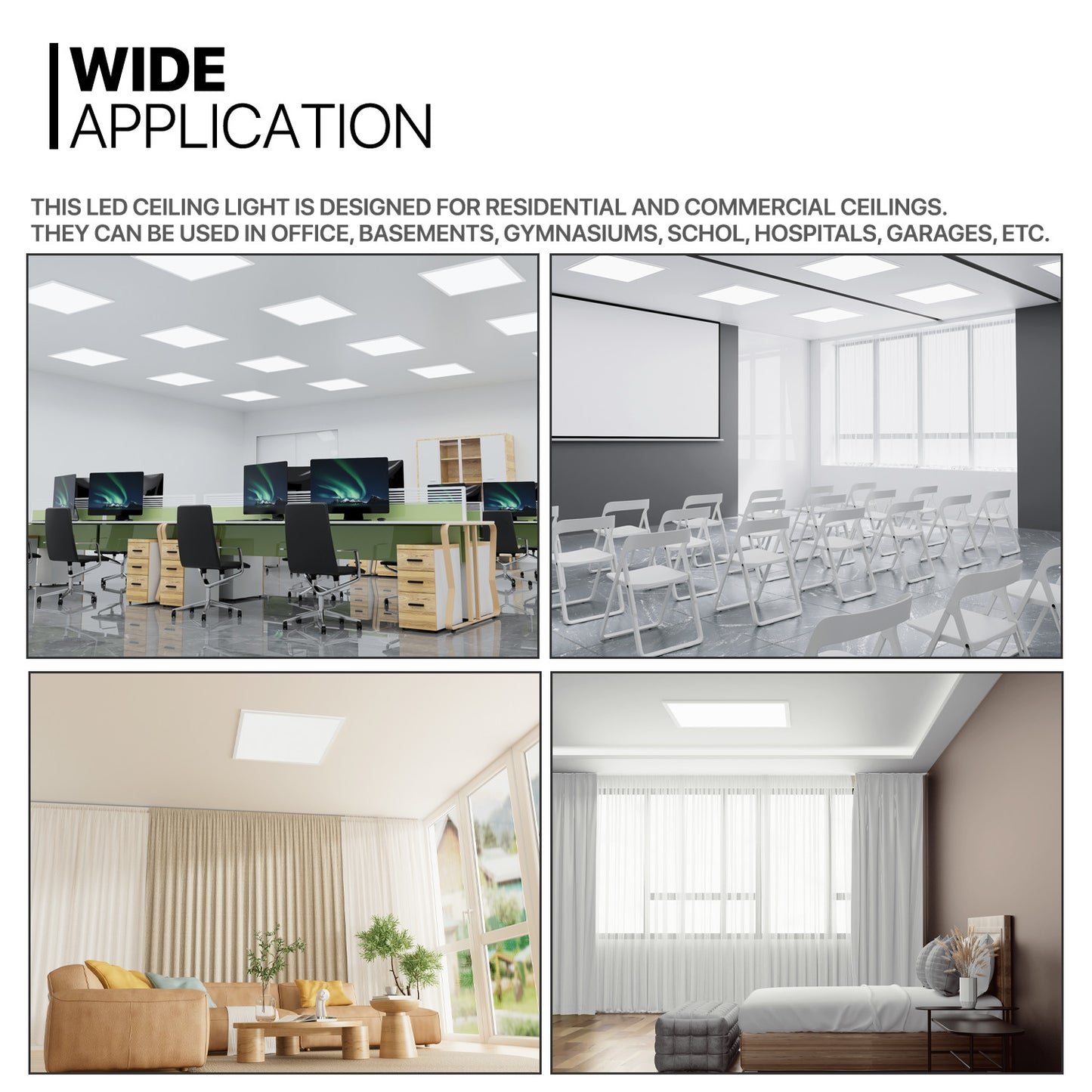 2x2 FT LED Flat Panel Light, 2 / 4 /6 Pack