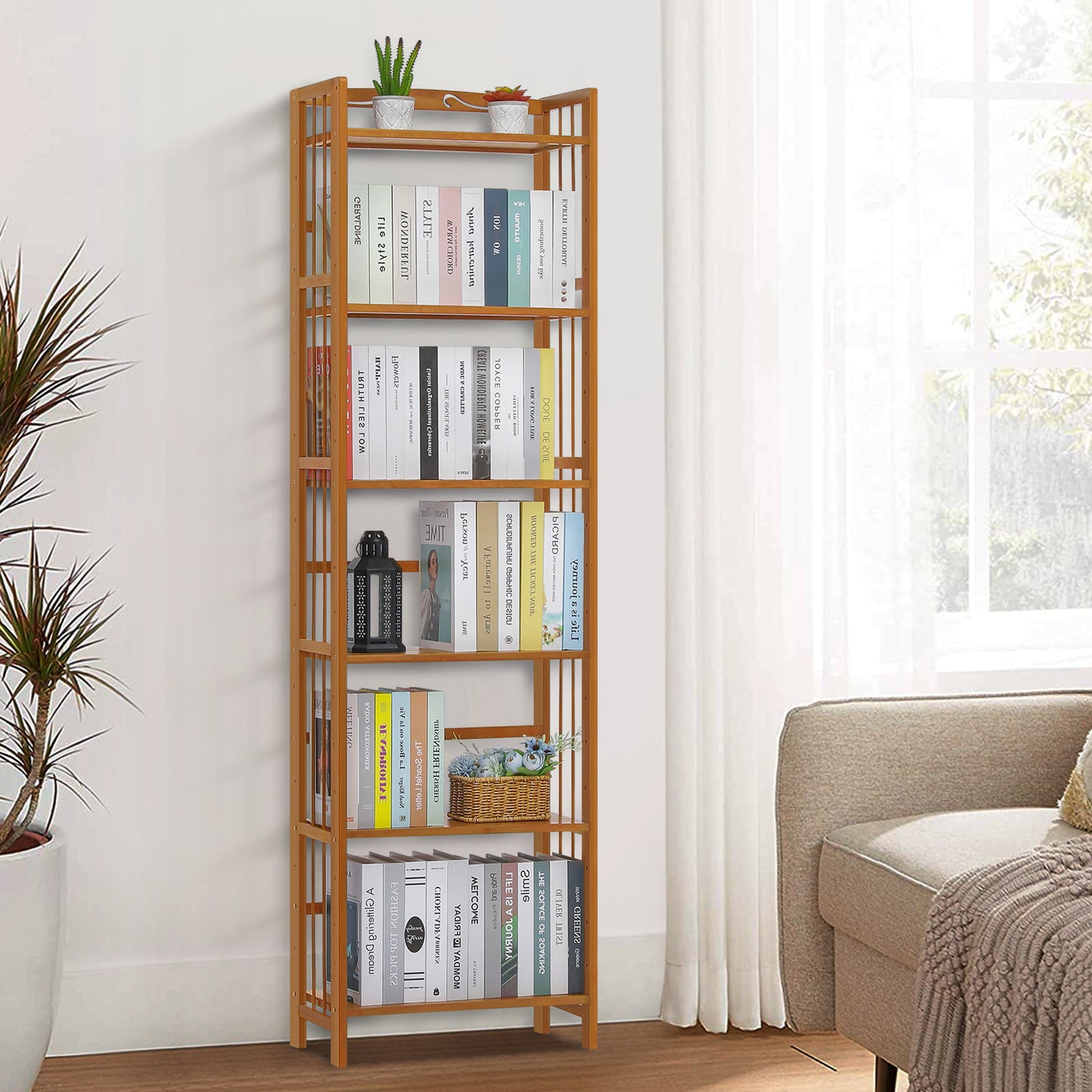 Adjustable Multi-Functional Shelving Organizer - 6 Tier - Natural