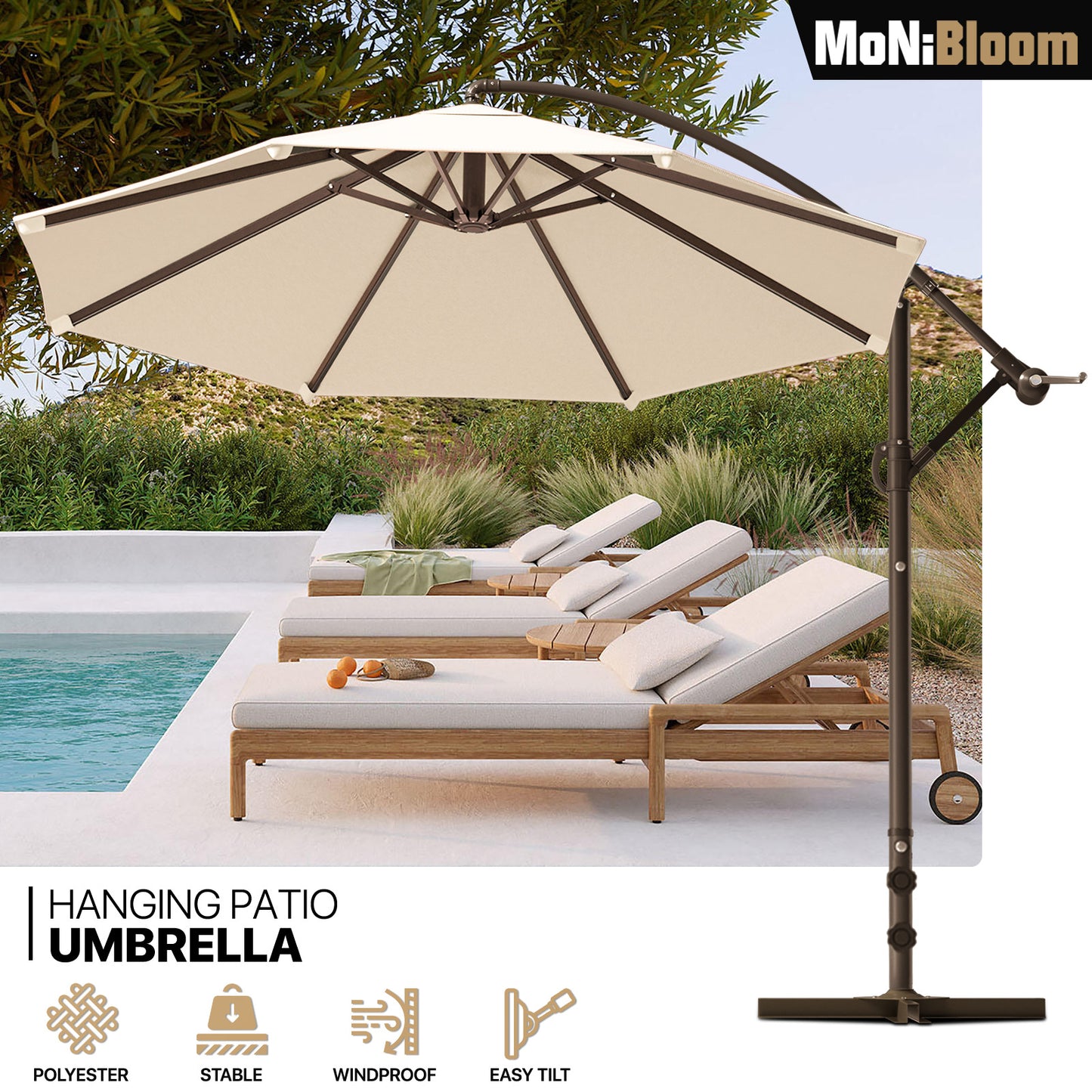 8.5 Ft Hanging Umbrella - 160g Polyester