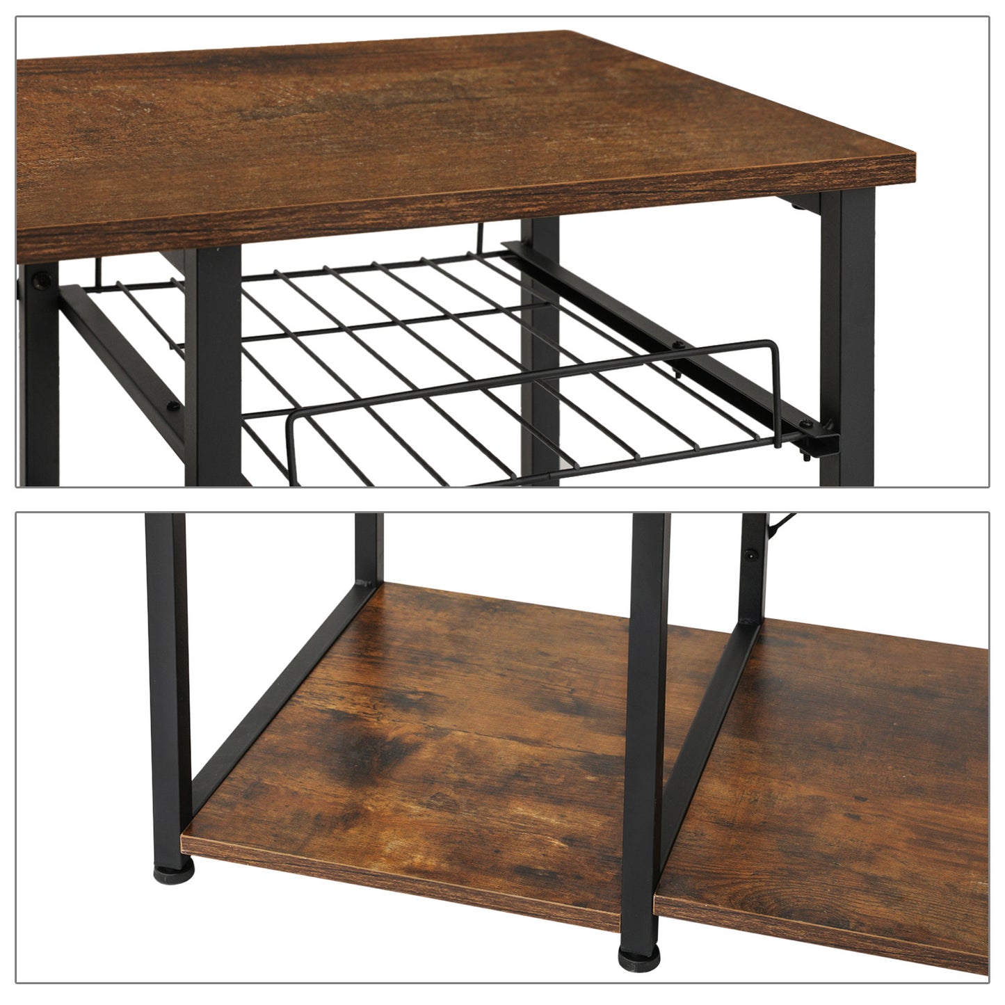 Kitchen Baker's Rack 35.5"x16"x33" - with Shelf & Movable Basket