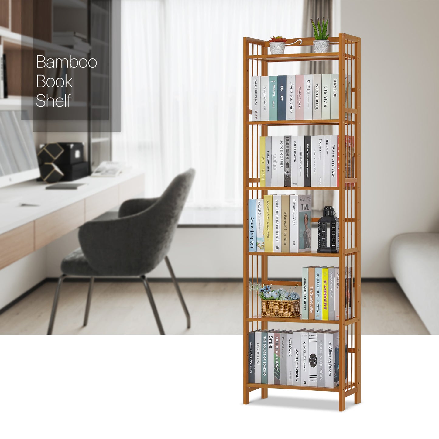 Adjustable Multi-Functional Shelving Organizer - 6 Tier - Natural
